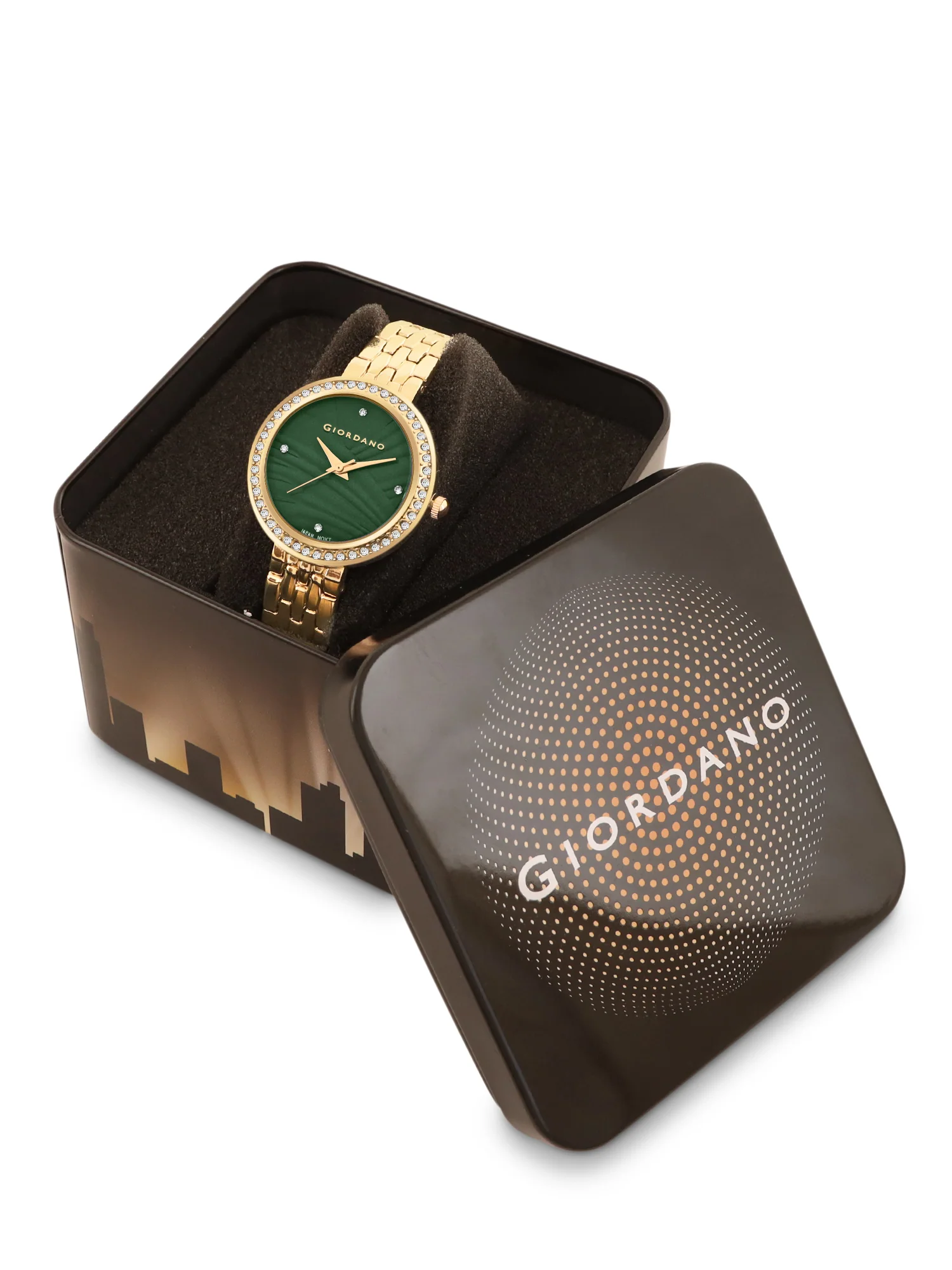 Giordano Analog Stylish Watch for Women with Crystal Bezel & Textured Dial and Stainless Steel Strap - GZ-60079-45 - Image 9