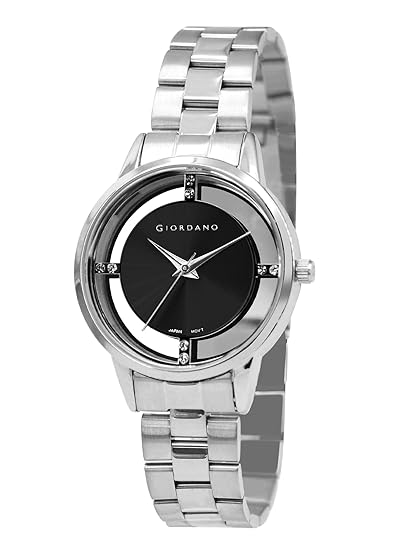 Giordano Analog Stylish Watch for Women with See-Through Dial with Crystal Accents and Stainless Steel Strap | GZ-60078-11 - Image 3