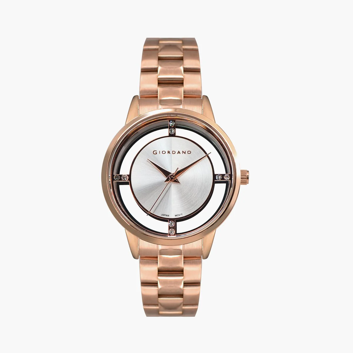 Giordano Analog Stylish Watch for Women with See-Through Dial with Crystal Accents and Stainless Steel Strap | GZ-60078-22 - Image 5