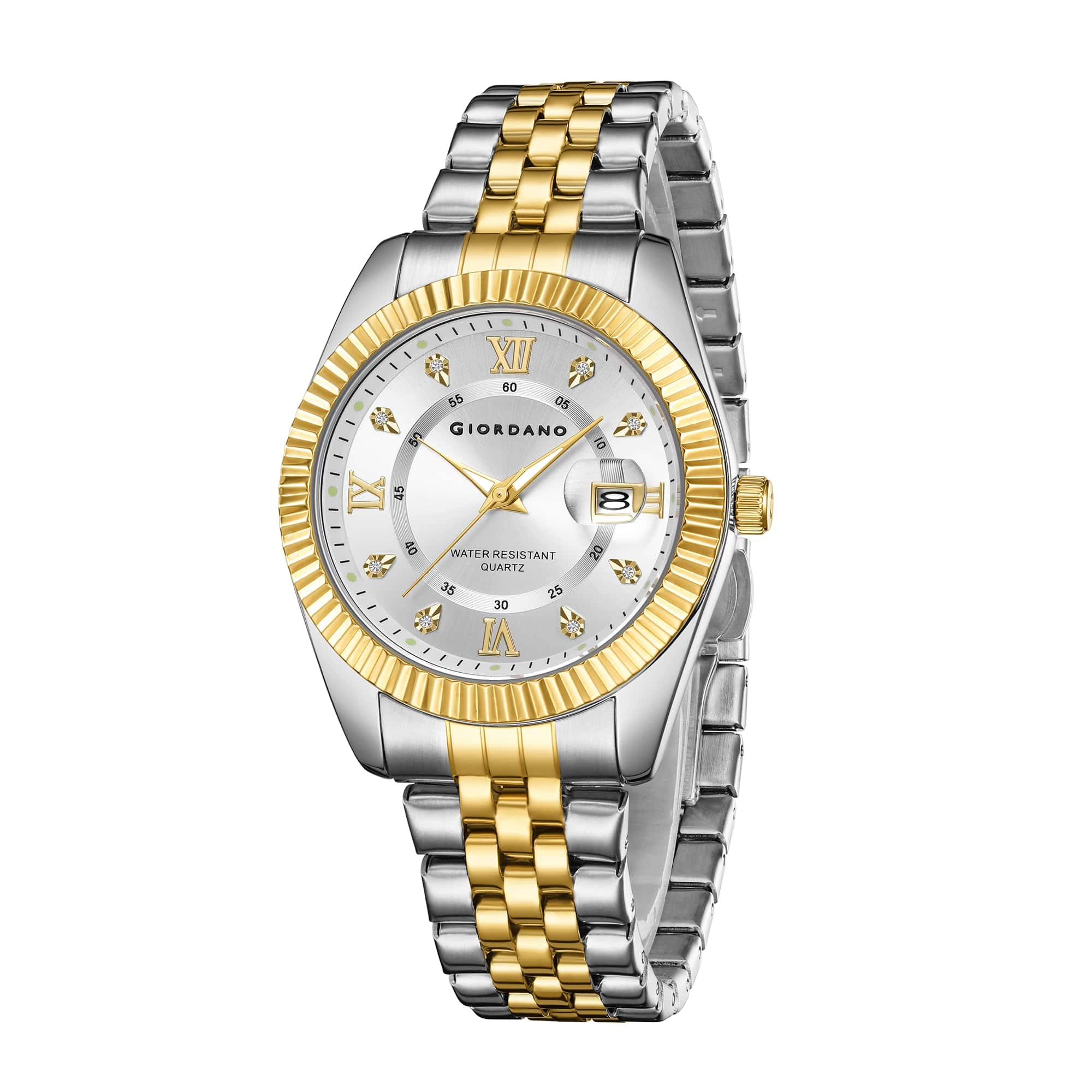 Giordano Analog Watch For Men - Dual-Tone Stainless Steel Strap, Crystal Indices And Fluted Bezel GZ-50139-55 - Image 5