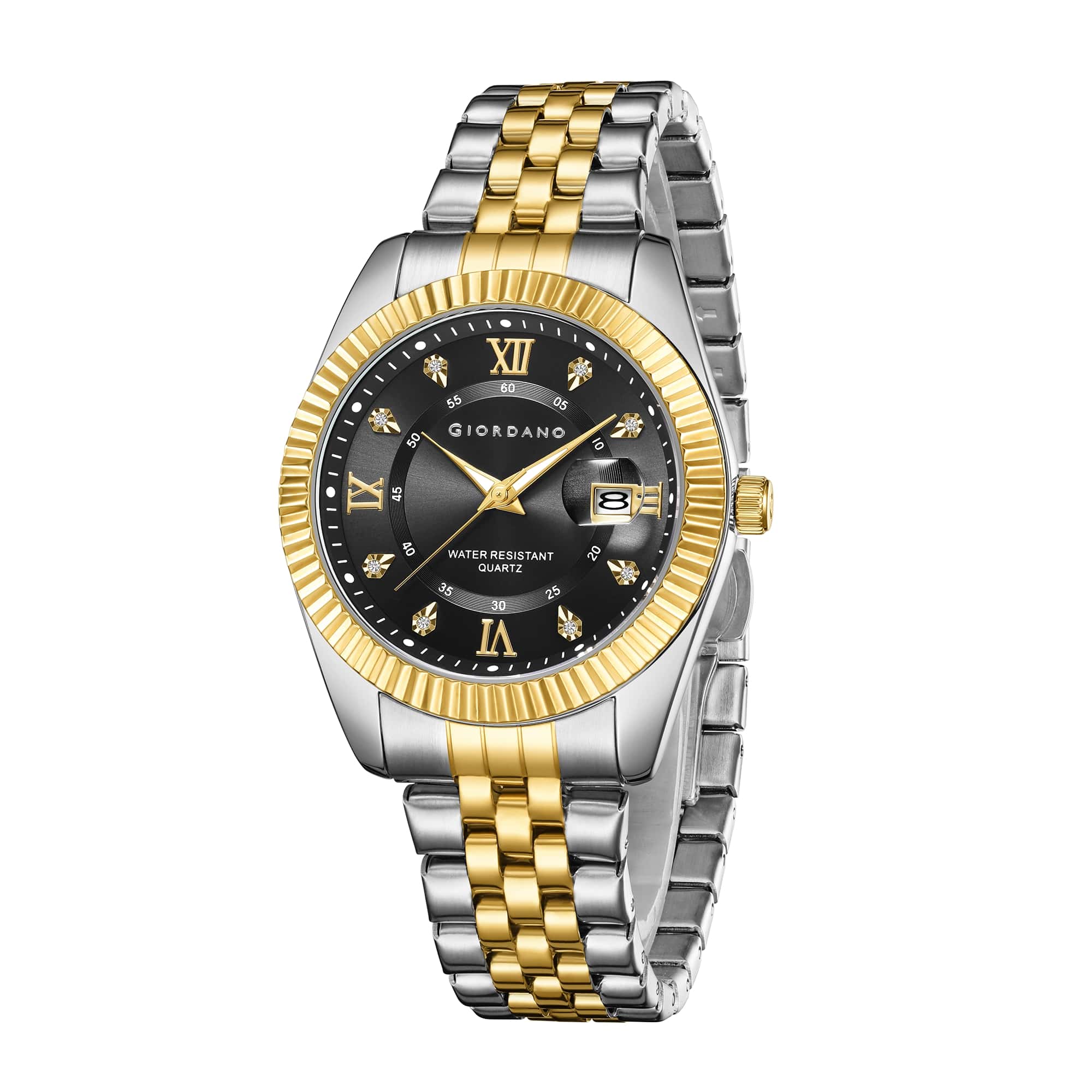 Giordano Analog Watch For Men - Dual-Tone Stainless Steel Strap, Crystal Indices And Fluted Bezel GZ-50139-66 - Image 5