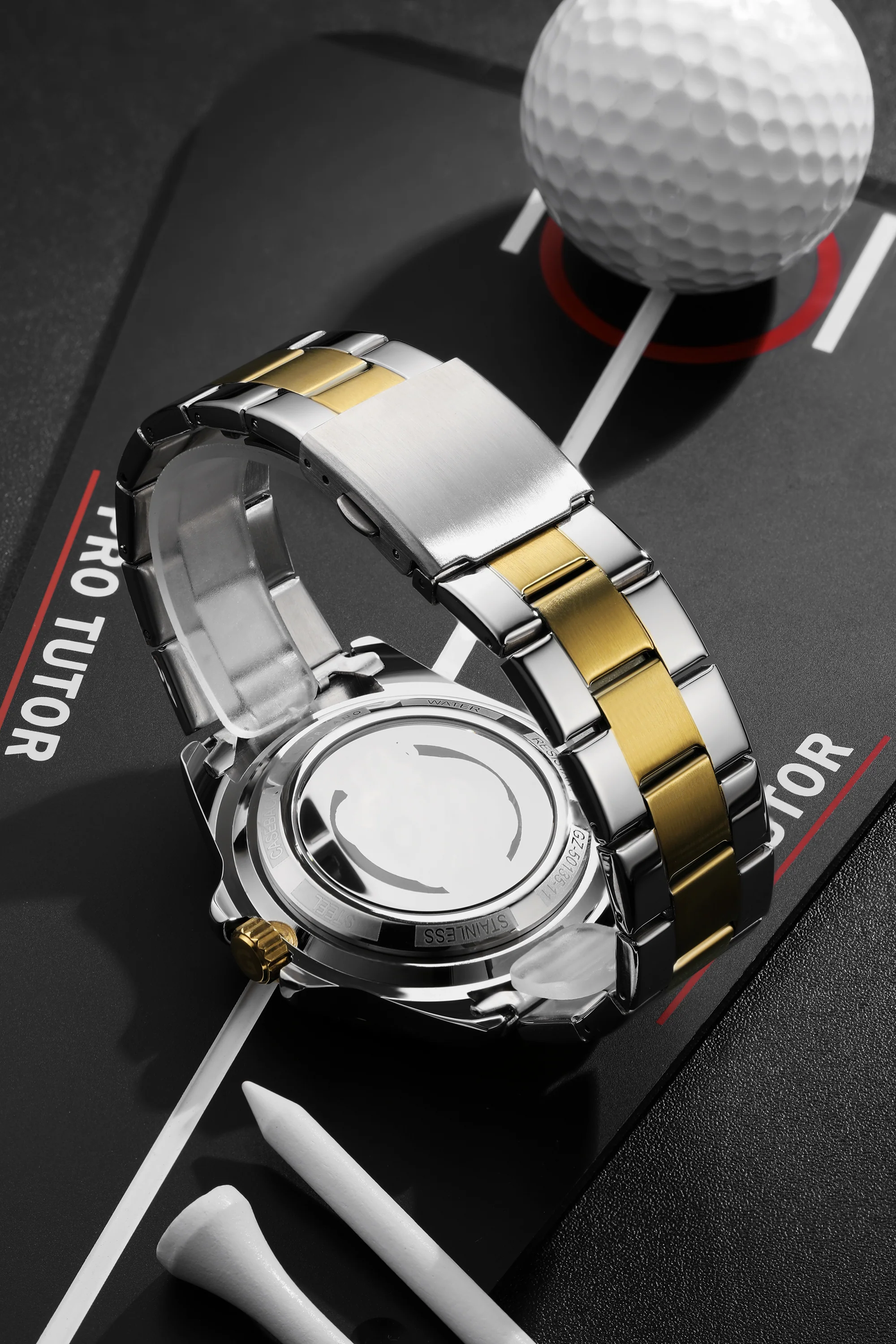 Giordano analog Watch for men– Skeleton Dial, Rotating  Bezel, Two-Tone Stainless Steel Strap-GZ-50135-11 - Image 6