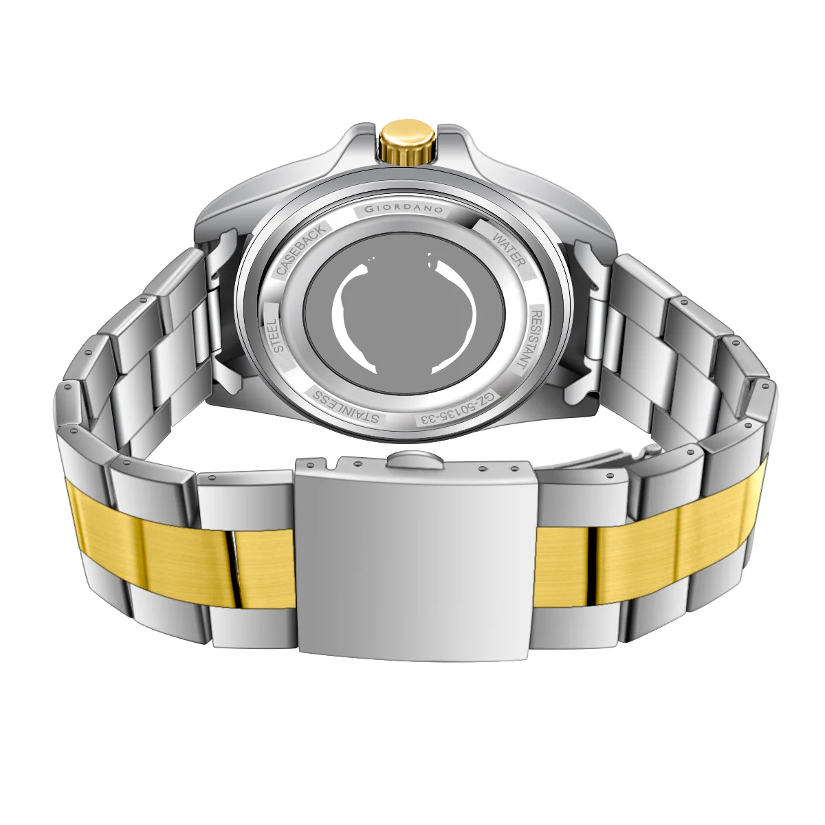 Giordano analog Watch for men– Skeleton Dial, Rotating  Bezel, Two-Tone Stainless Steel Strap-GZ-50135-33 - Image 12