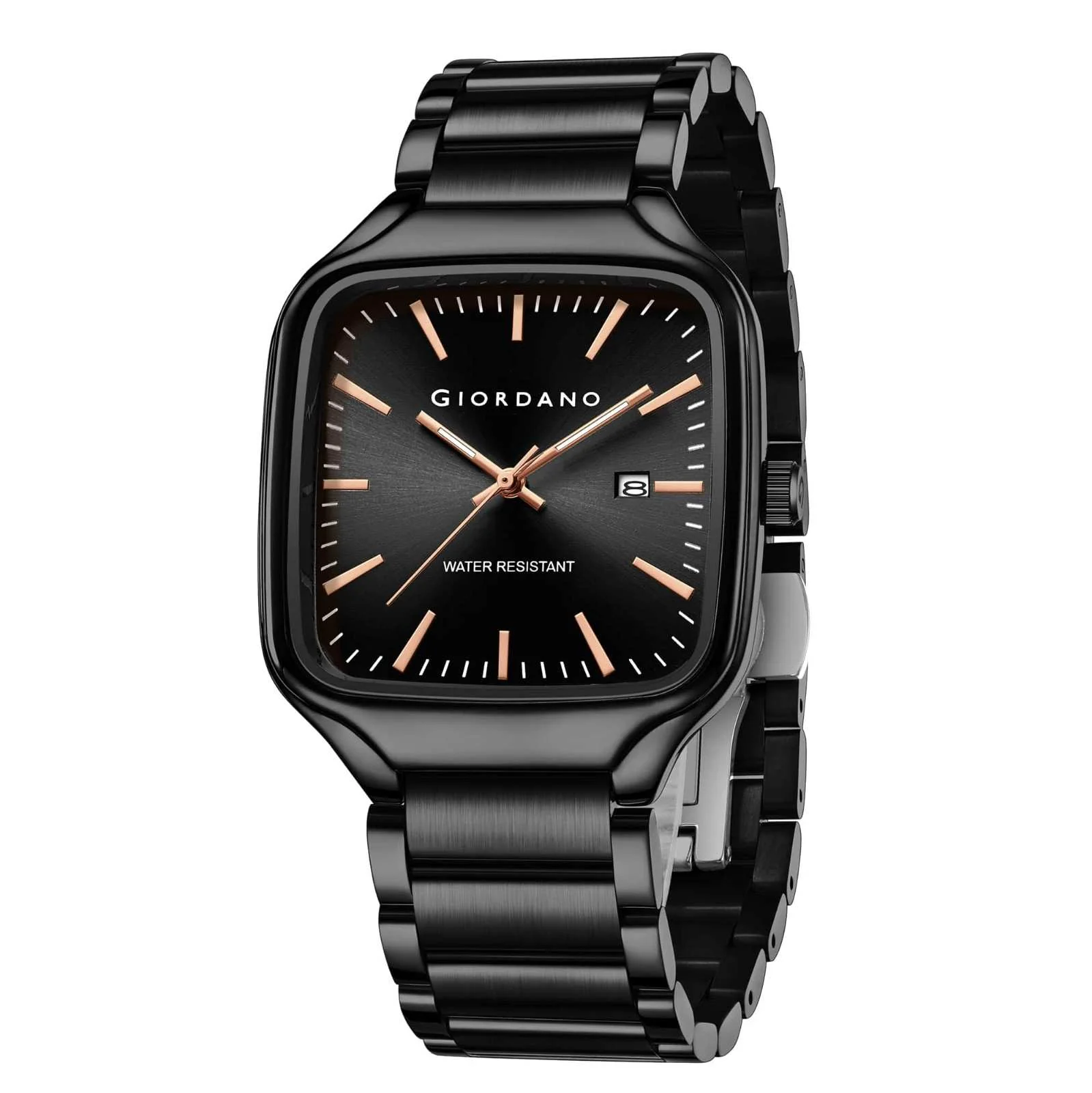 Giordano Analog Watch for Men – Square Dial, Stainless Steel Strap, Date Display, Water Resistant Classic Dress Watch | GZ-50163-11 - Image 5