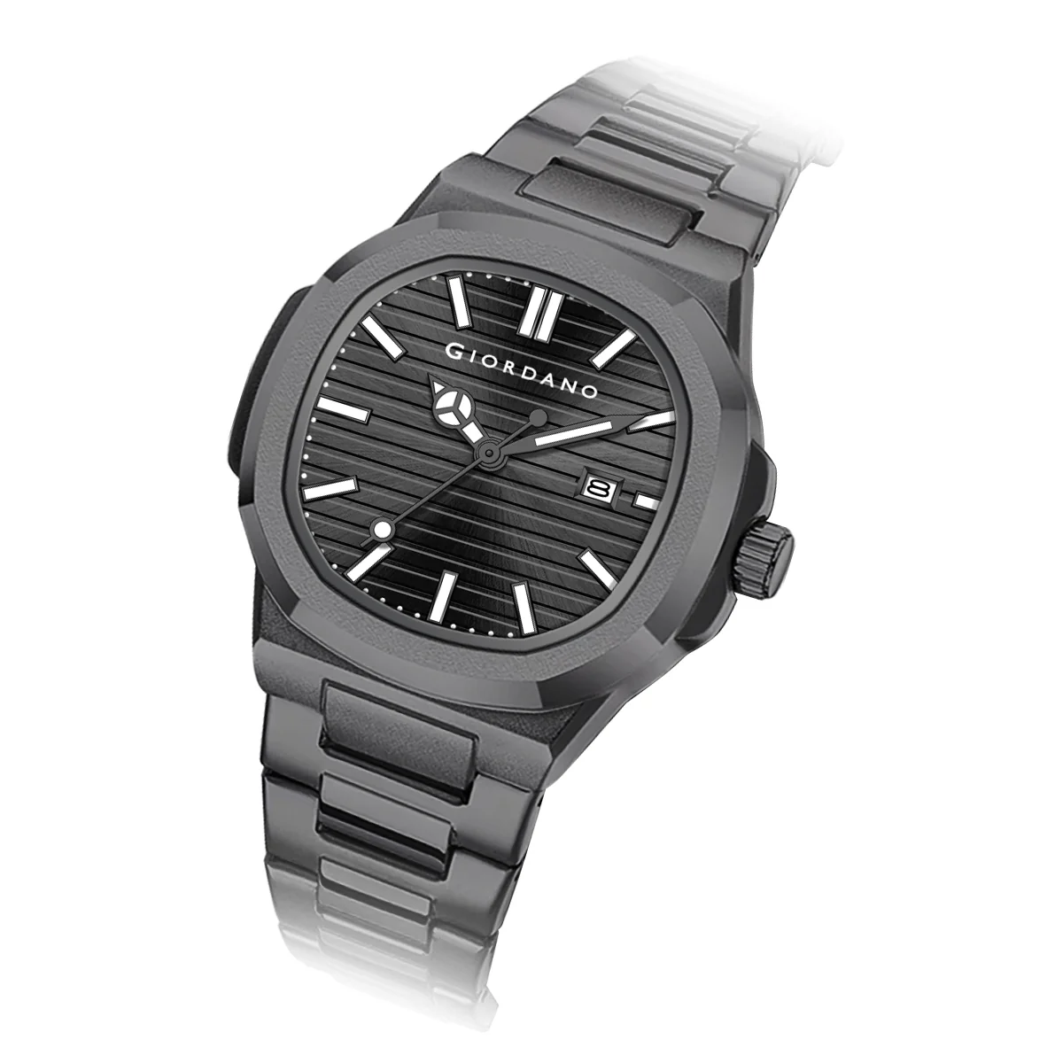 Giordano Analog Watch for Men – Textured Dial, Stainless Steel Strap, Date Display, Quartz Movement, Water Resistant | GZ-50134-11 - Image 10