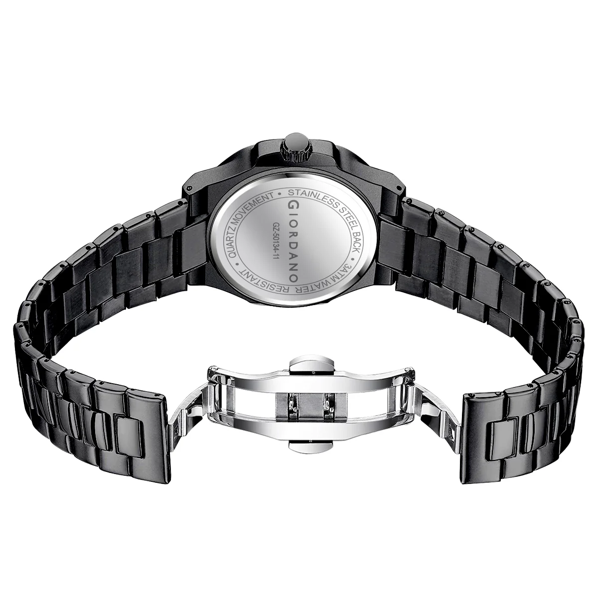 Giordano Analog Watch for Men – Textured Dial, Stainless Steel Strap, Date Display, Quartz Movement, Water Resistant | GZ-50134-11 - Image 11