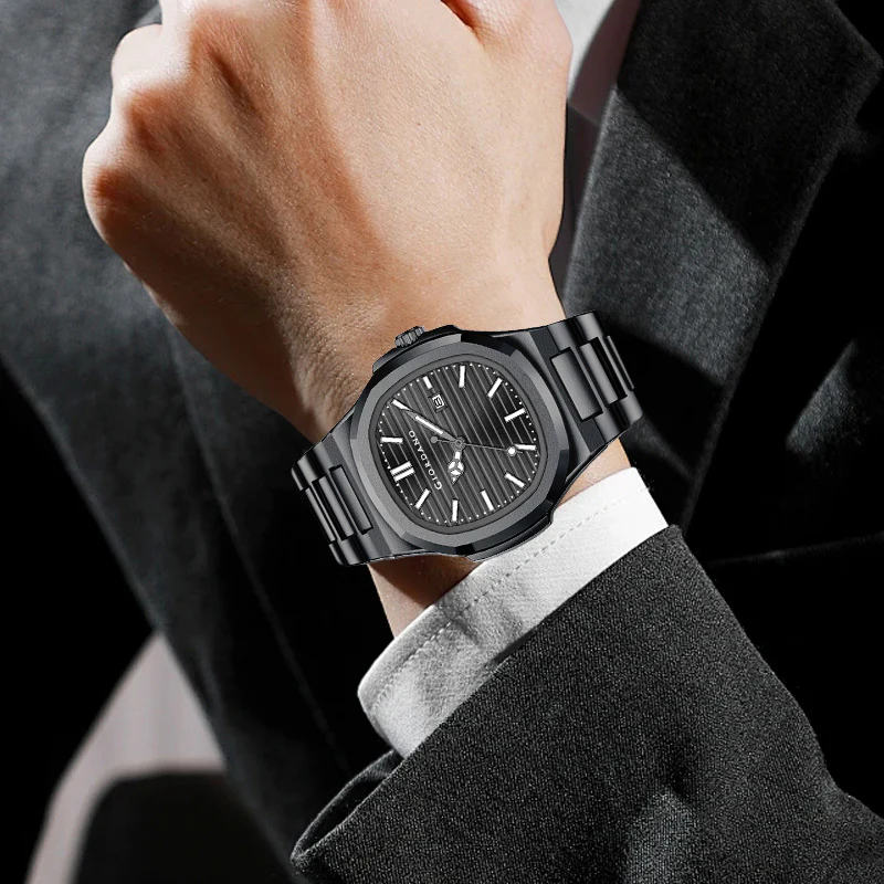 Giordano Analog Watch for Men – Textured Dial, Stainless Steel Strap, Date Display, Quartz Movement, Water Resistant | GZ-50134-11 - Image 5