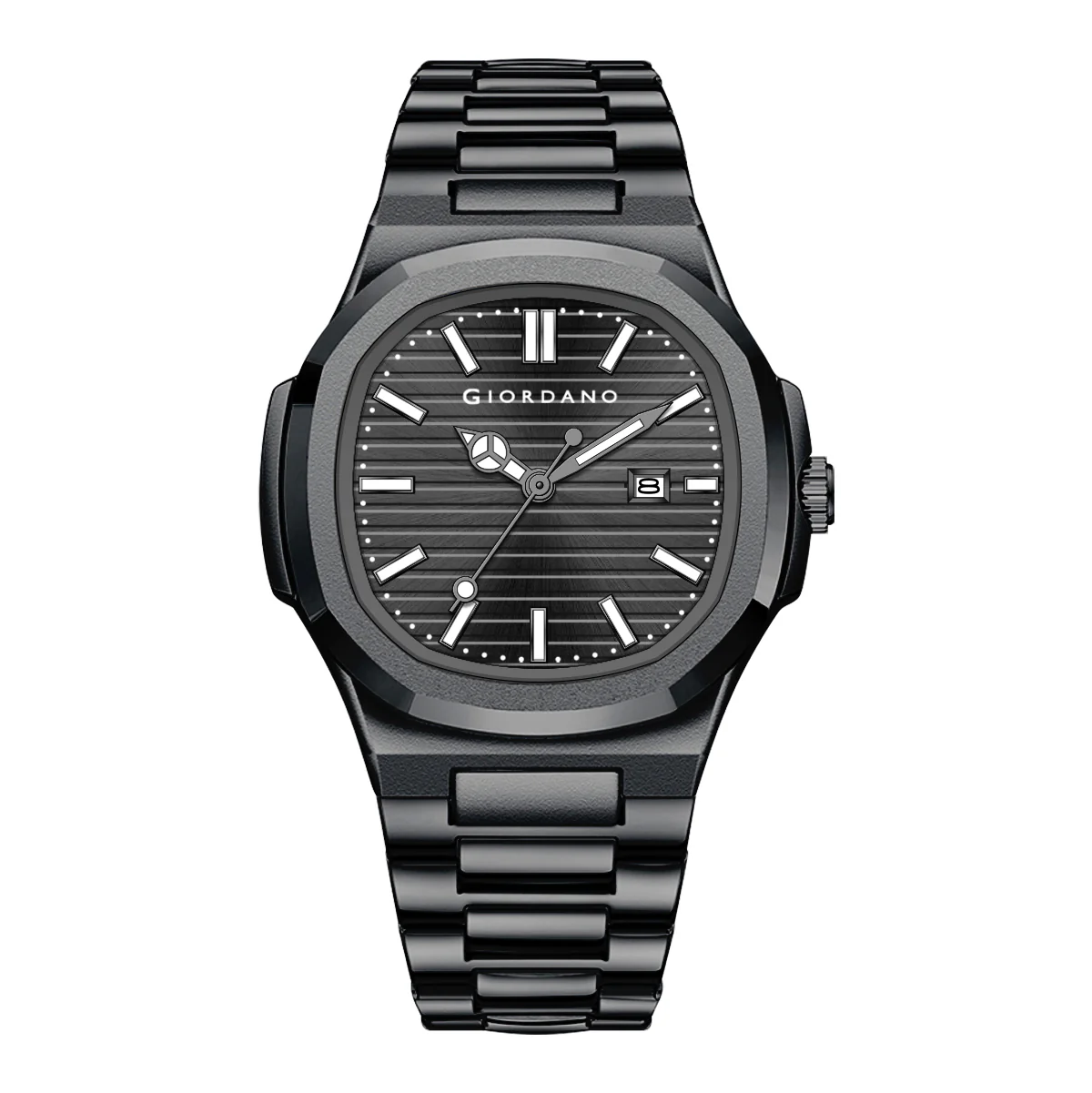 Giordano Analog Watch for Men – Textured Dial, Stainless Steel Strap, Date Display, Quartz Movement, Water Resistant | GZ-50134-11 - Image 8