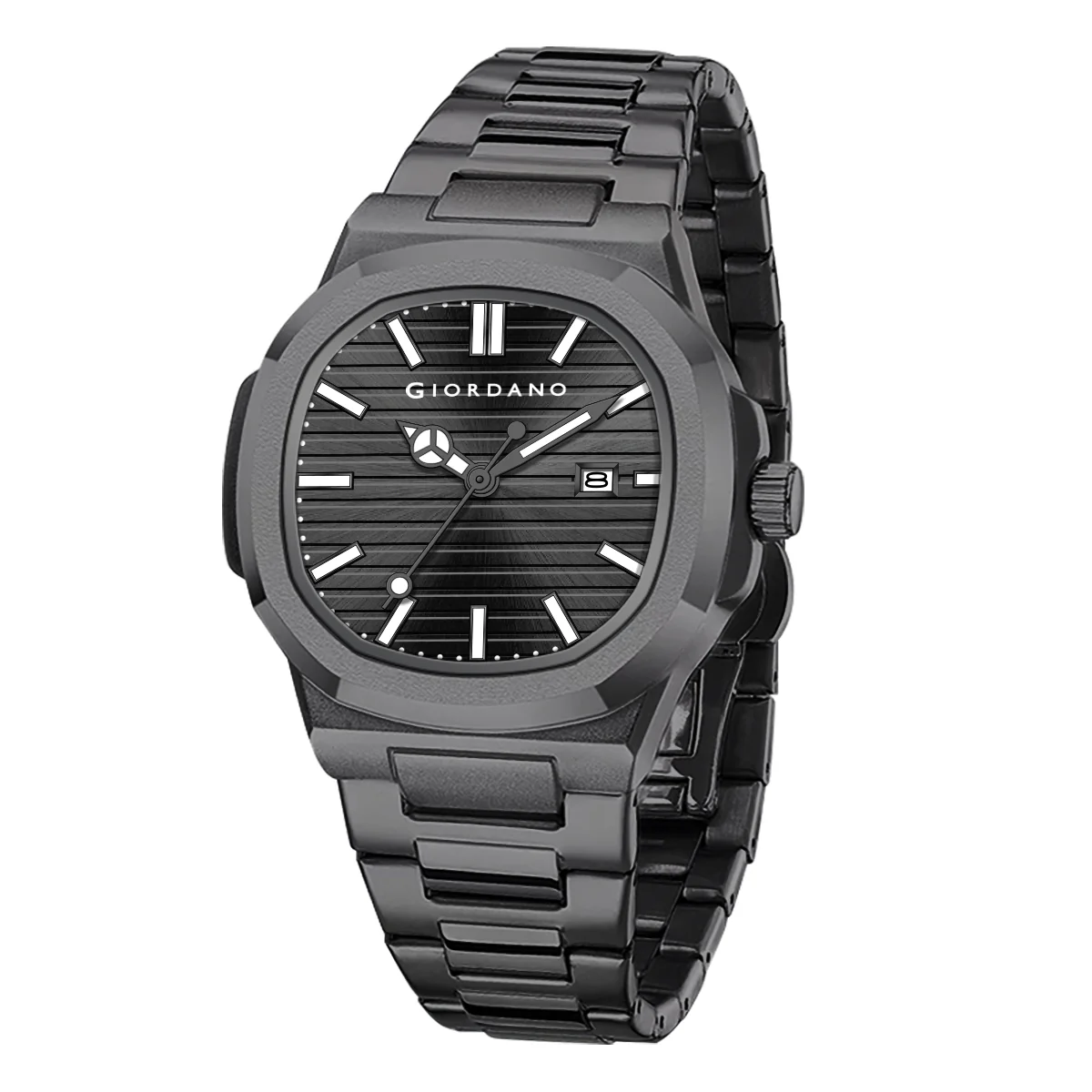 Giordano Analog Watch for Men – Textured Dial, Stainless Steel Strap, Date Display, Quartz Movement, Water Resistant | GZ-50134-11 - Image 9