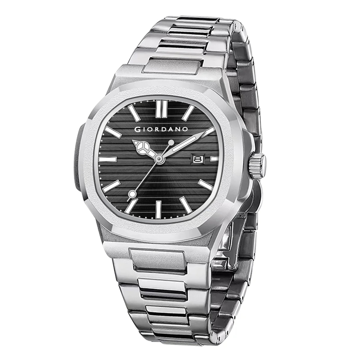 Giordano Analog Watch for Men – Textured Dial, Stainless Steel Strap, Date Display, Quartz Movement, Water Resistant | GZ-50134-22 - Image 10