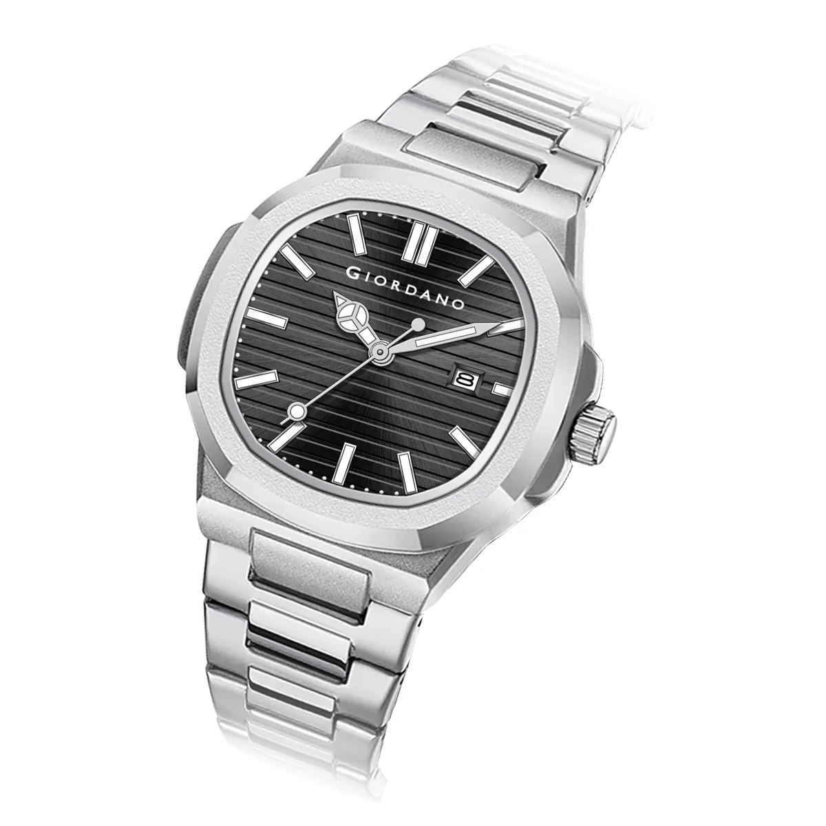 Giordano Analog Watch for Men – Textured Dial, Stainless Steel Strap, Date Display, Quartz Movement, Water Resistant | GZ-50134-22 - Image 11