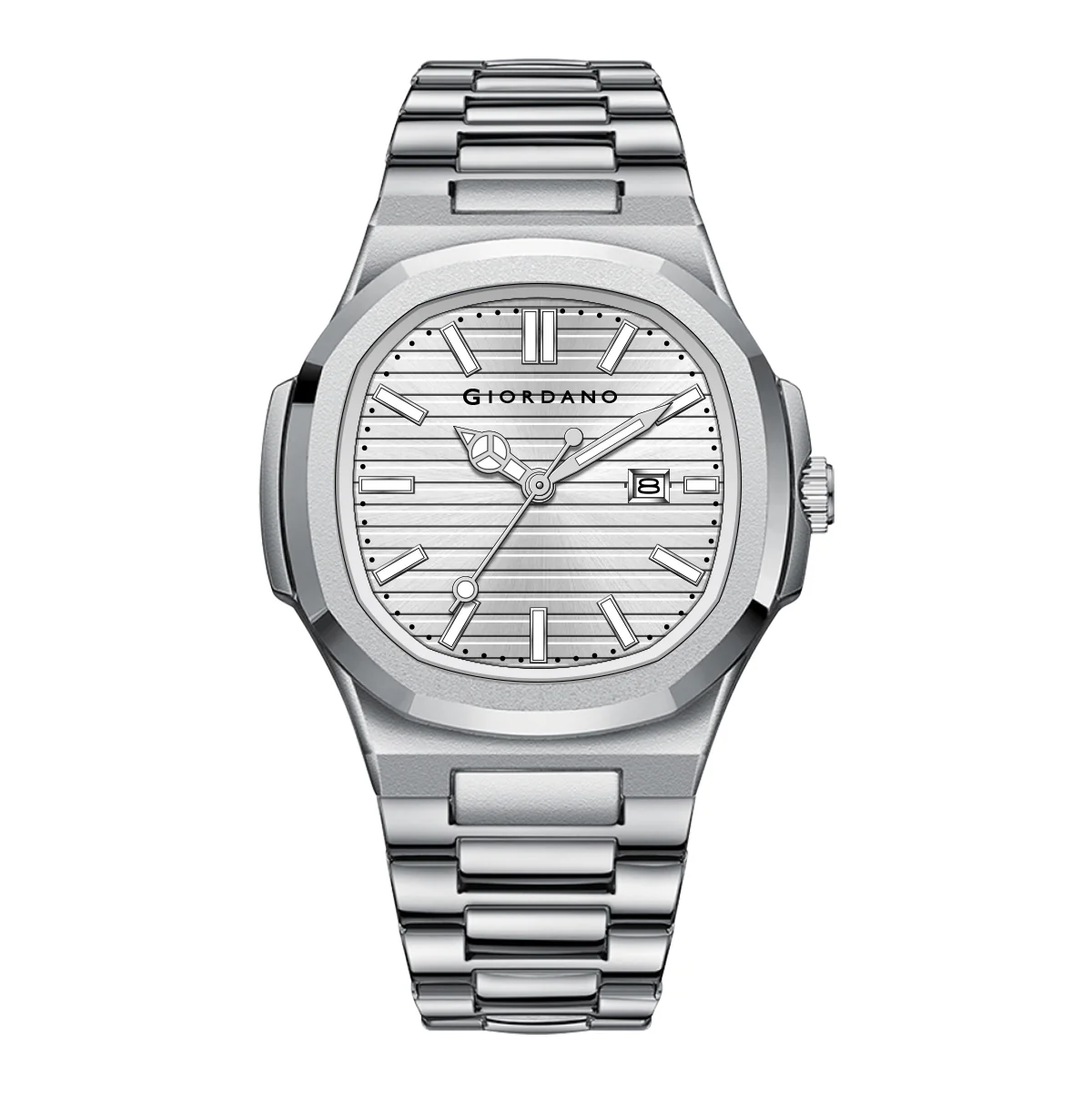 Giordano Analog Watch for Men – Textured Dial, Stainless Steel Strap, Date Display, Quartz Movement, Water Resistant | GZ-50134-33 - Image 10
