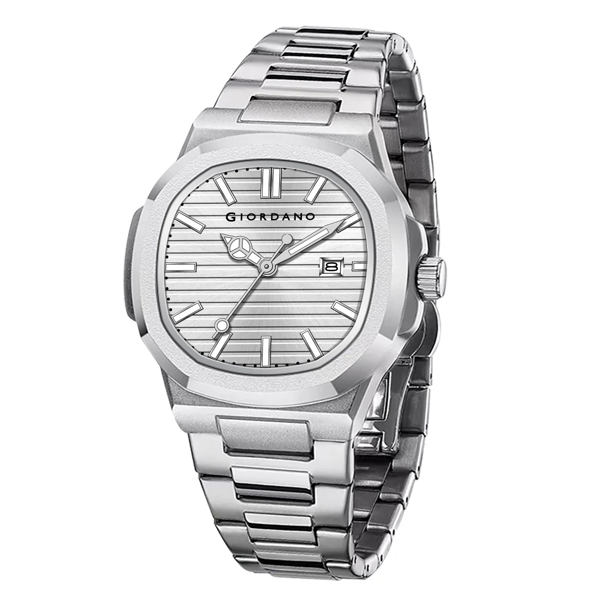 Giordano Analog Watch for Men – Textured Dial, Stainless Steel Strap, Date Display, Quartz Movement, Water Resistant | GZ-50134-33 - Image 11