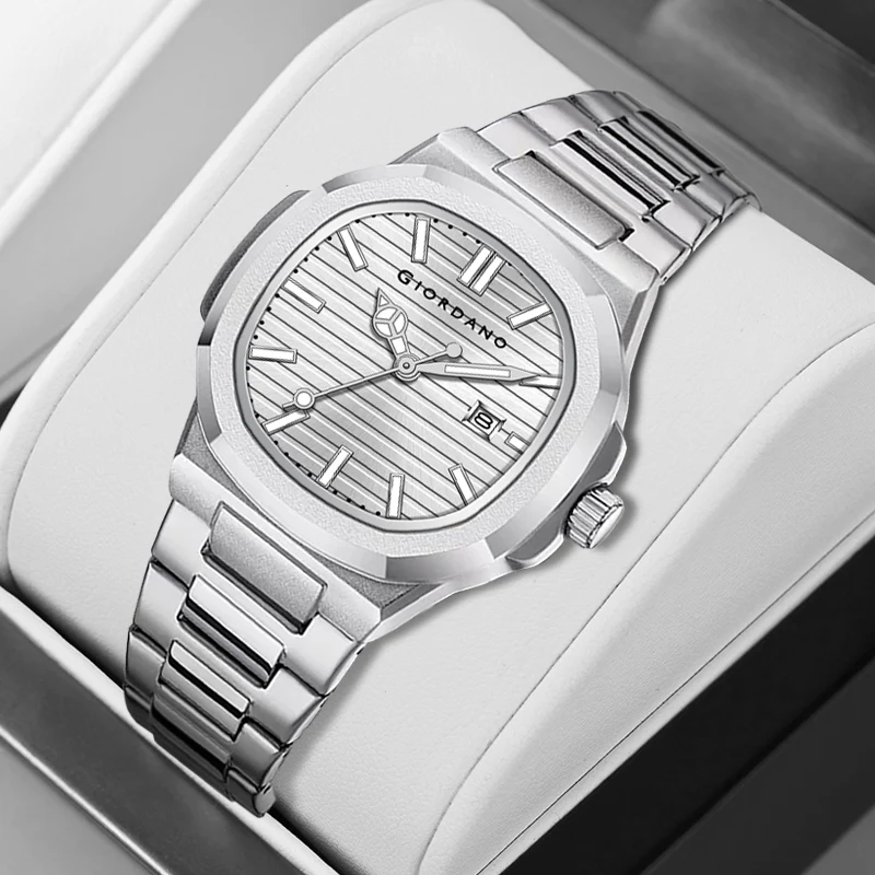 Giordano Analog Watch for Men – Textured Dial, Stainless Steel Strap, Date Display, Quartz Movement, Water Resistant | GZ-50134-33 - Image 6