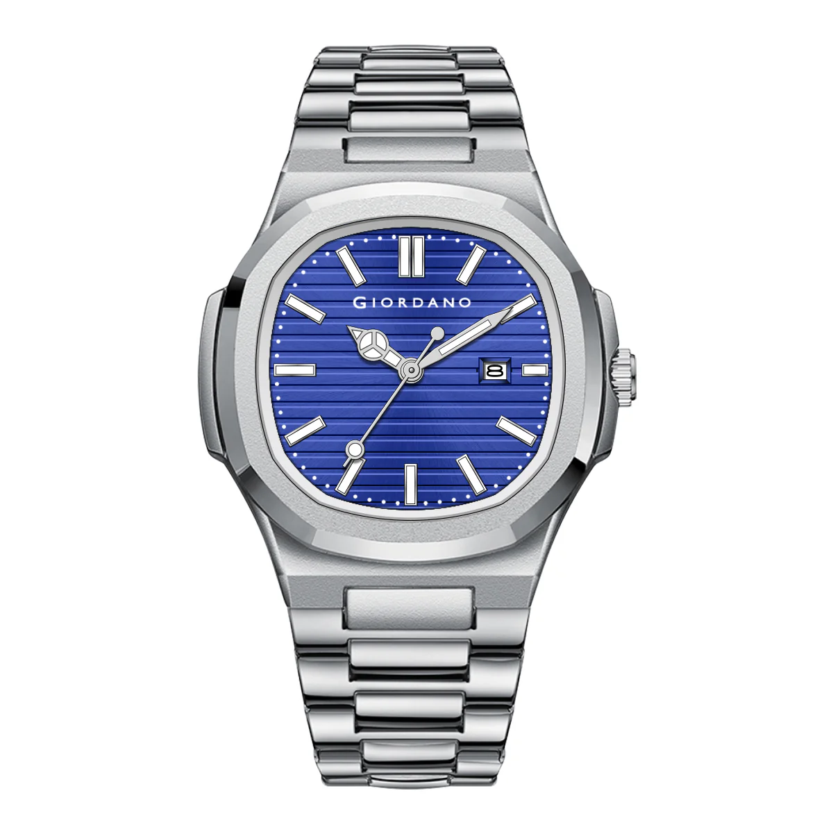 Giordano Analog Watch for Men – Textured Dial, Stainless Steel Strap, Date Display, Quartz Movement, Water Resistant | GZ-50134-55 - Image 8