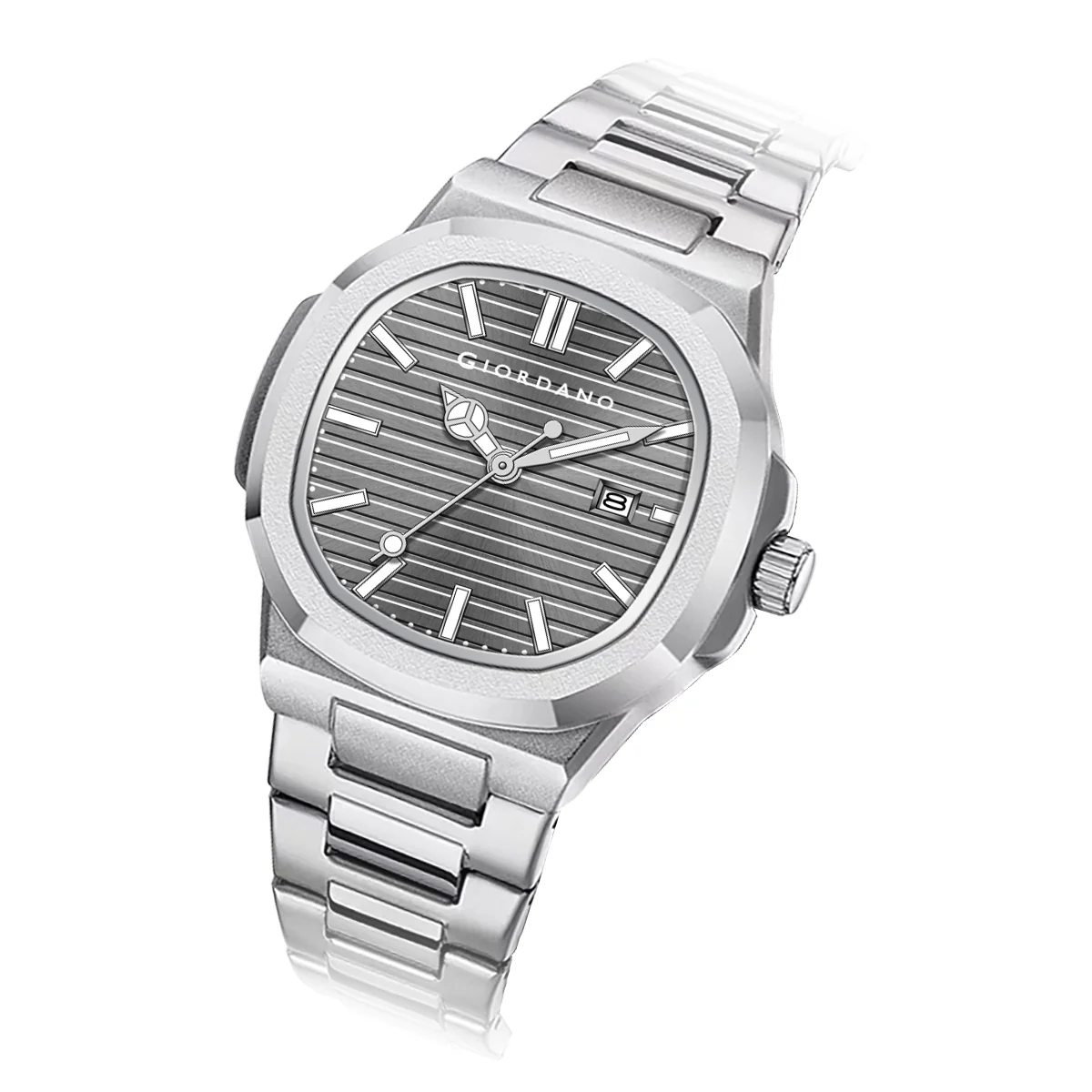 Giordano Analog Watch for Men – Textured Dial, Stainless Steel Strap, Date Display, Quartz Movement, Water Resistant | GZ-50134-66 - Image 7