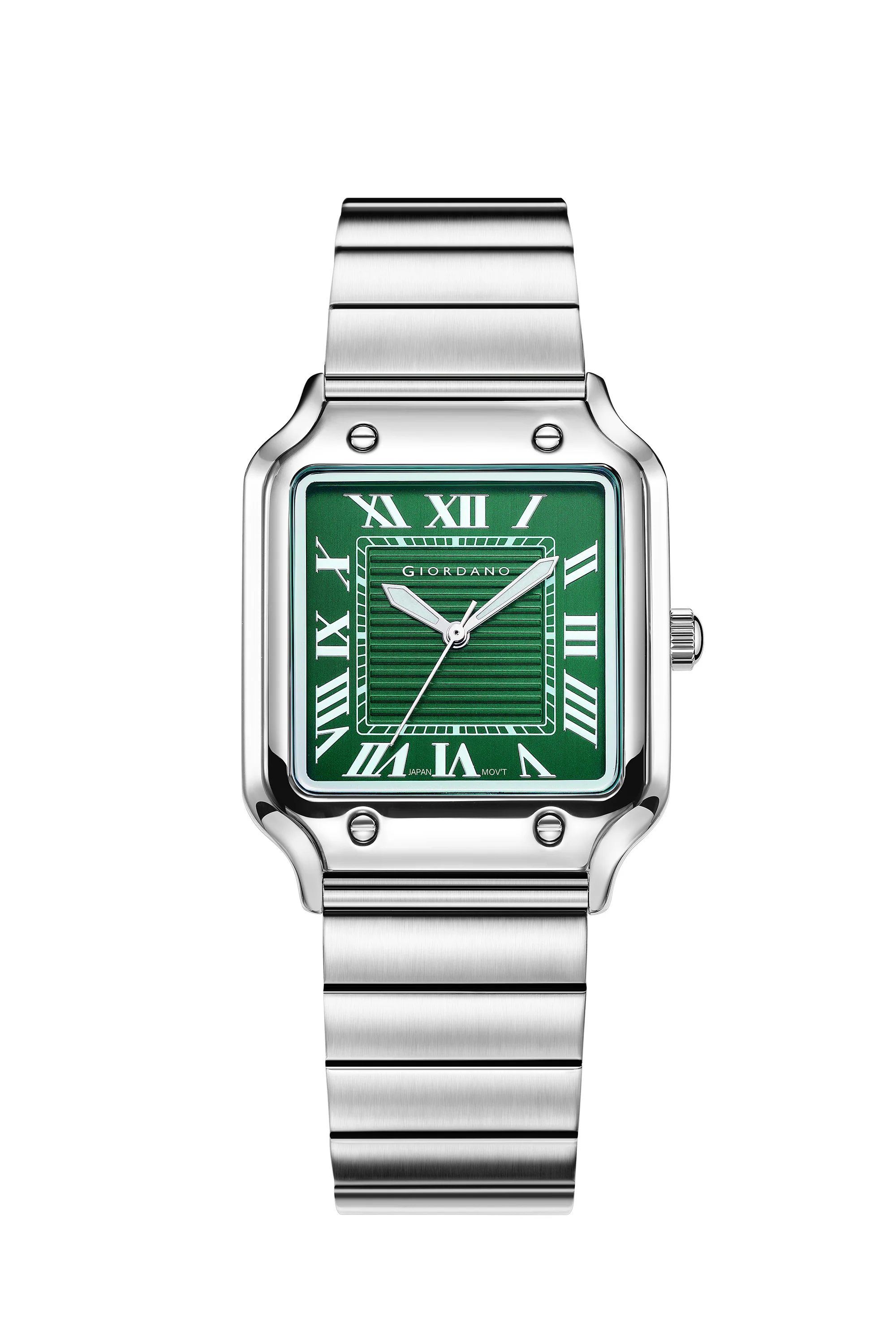 Giordano Analog Watch for Men with Square Textured Dial, Roman Numerals, Quartz Movement and Stainless Steel Strap - GZ-50212-11 - Image 4