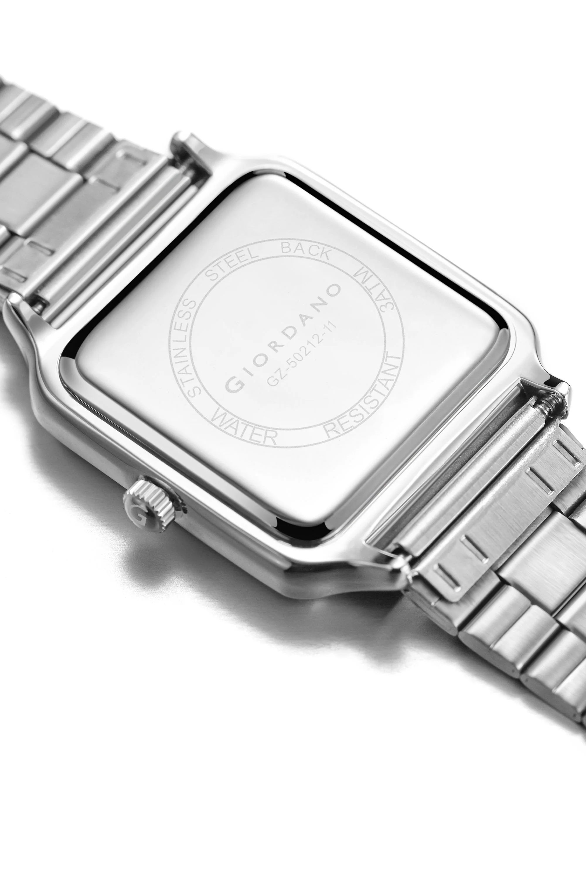 Giordano Analog Watch for Men with Square Textured Dial, Roman Numerals, Quartz Movement and Stainless Steel Strap - GZ-50212-11 - Image 5