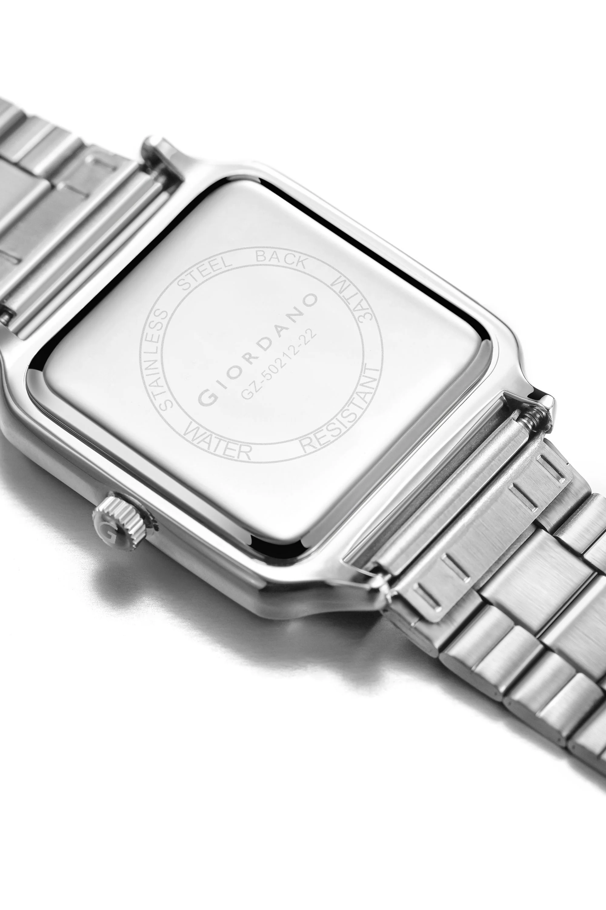 Giordano Analog Watch for Men with Square Textured Dial, Roman Numerals, Quartz Movement and Stainless Steel Strap - GZ-50212-22 - Image 5