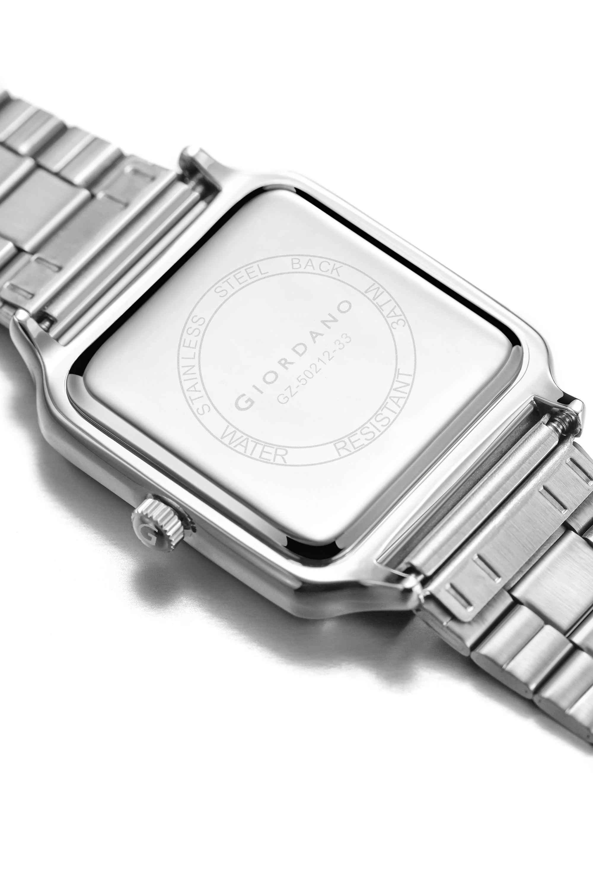 Giordano Analog Watch for Men with Square Textured Dial, Roman Numerals, Quartz Movement and Stainless Steel Strap - GZ-50212-33 - Image 5