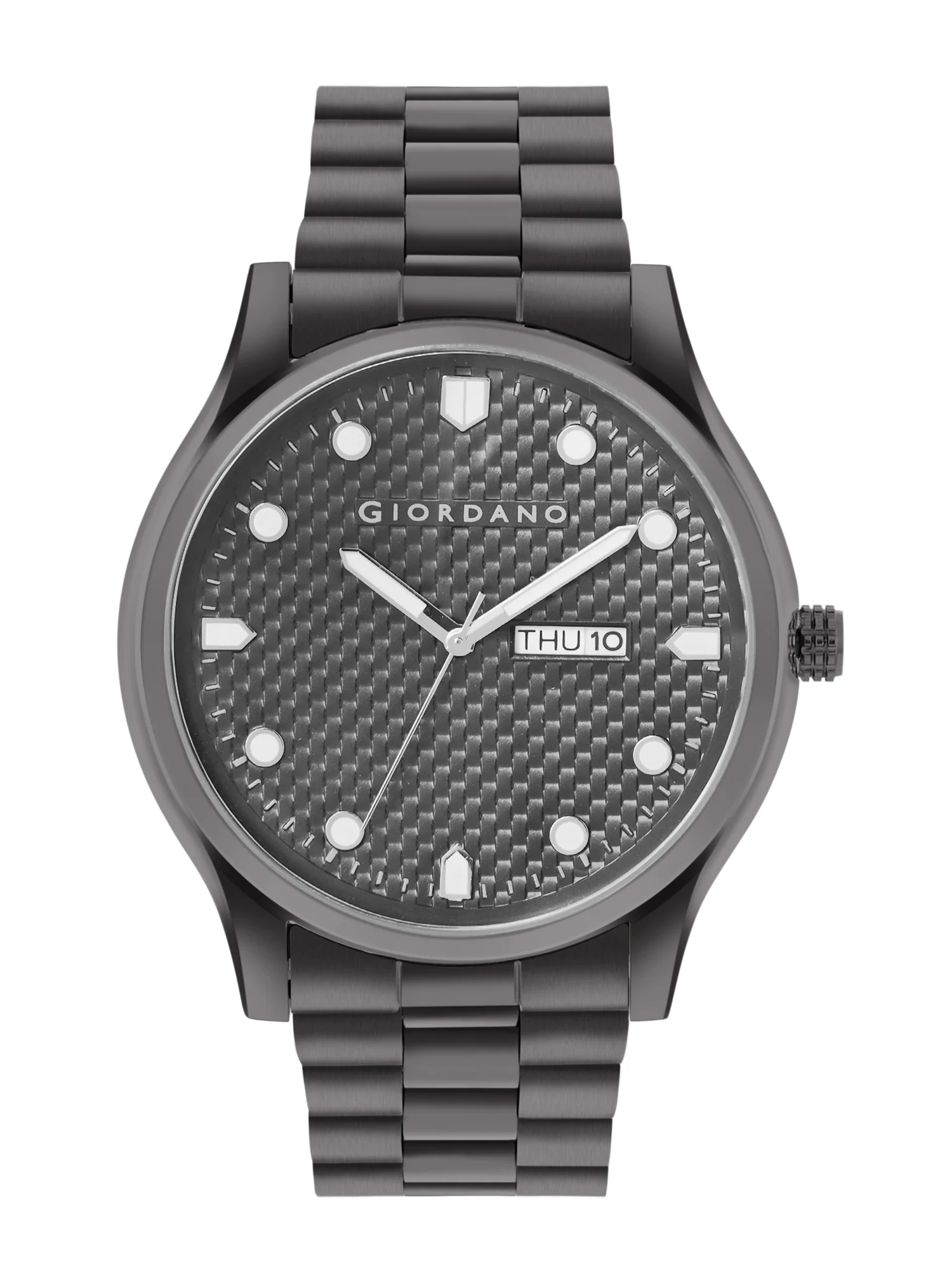 Giordano Analog Watch for Men with Two-Tone Stainless Steel Strap & Textured Dial, Day-Date Display, Elegant Casual Style | GZ-50122-22 - Image 4