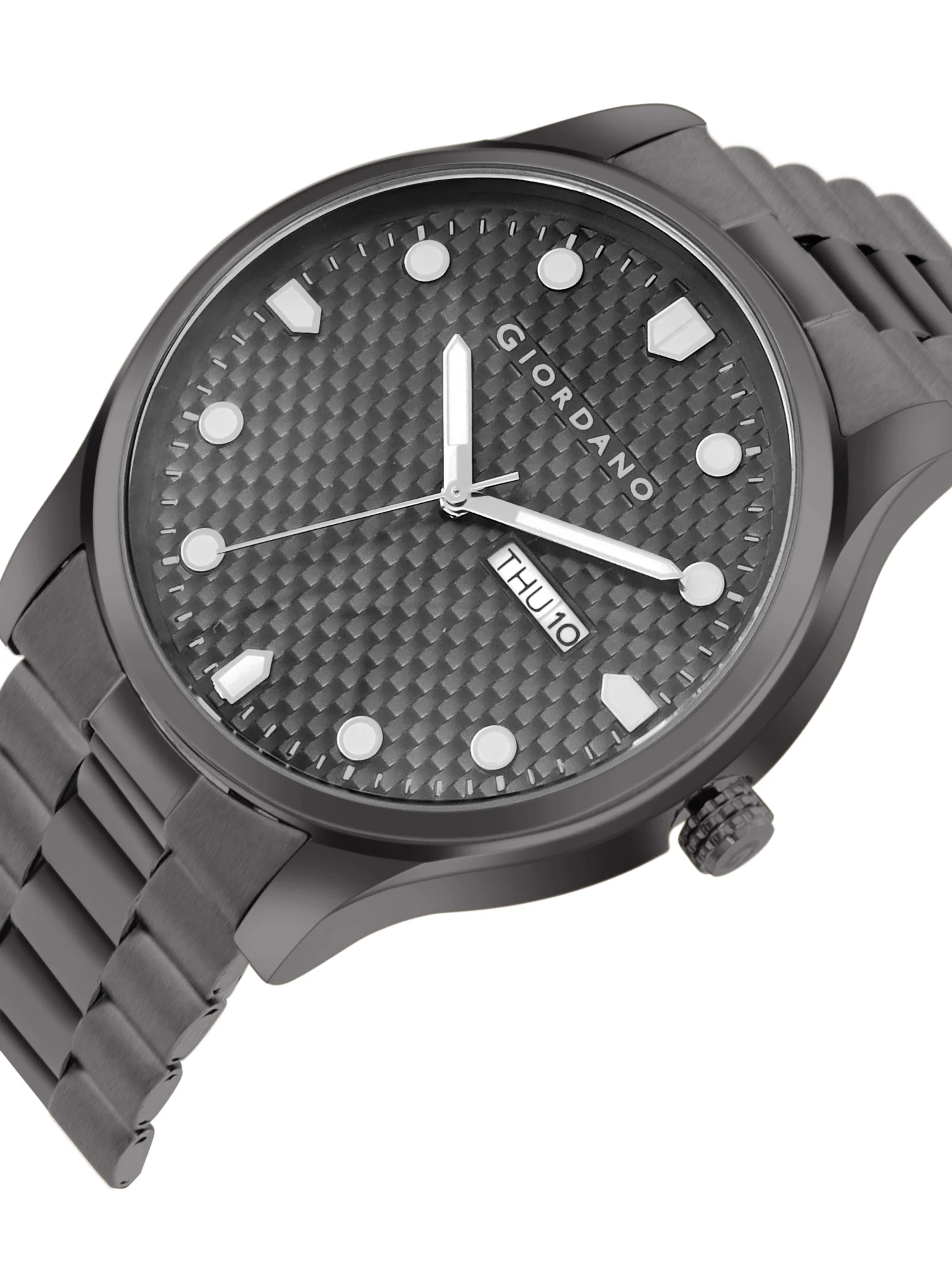 Giordano Analog Watch for Men with Two-Tone Stainless Steel Strap & Textured Dial, Day-Date Display, Elegant Casual Style | GZ-50122-22 - Image 5