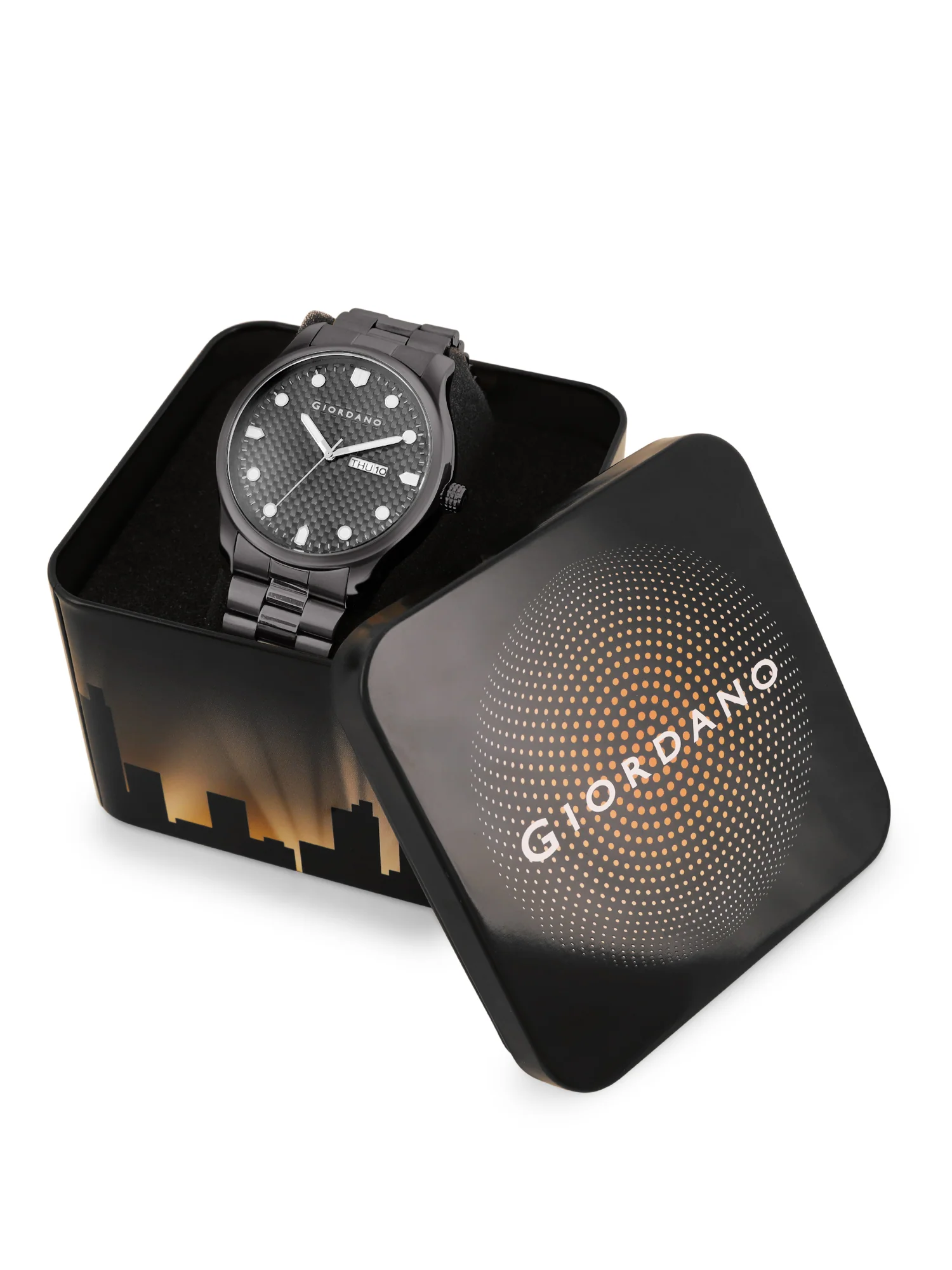 Giordano Analog Watch for Men with Two-Tone Stainless Steel Strap & Textured Dial, Day-Date Display, Elegant Casual Style | GZ-50122-22 - Image 6