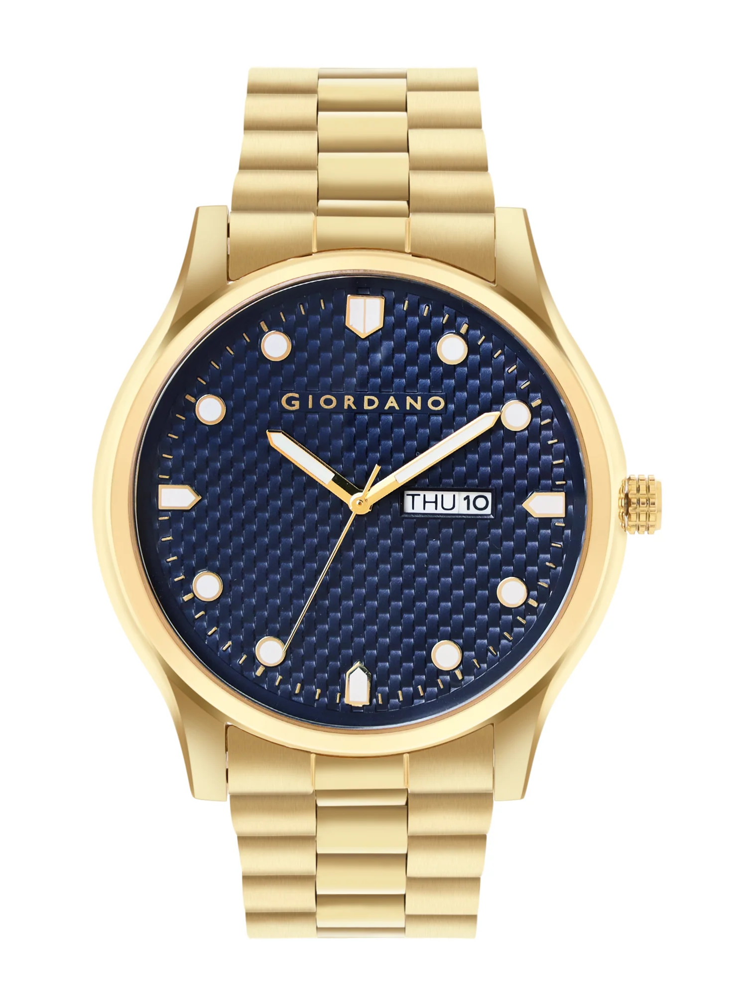 Giordano Analog Watch for Men with Two-Tone Stainless Steel Strap & Textured Dial, Day-Date Display, Elegant Casual Style | GZ-50122-55 - Image 4