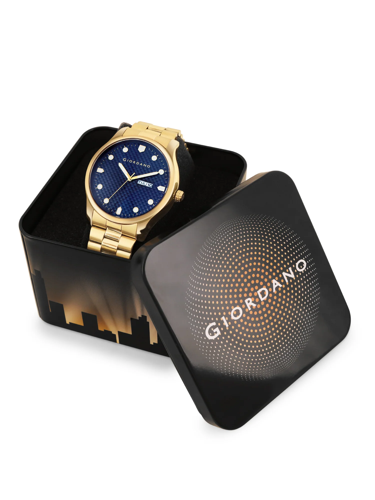 Giordano Analog Watch for Men with Two-Tone Stainless Steel Strap & Textured Dial, Day-Date Display, Elegant Casual Style | GZ-50122-55 - Image 6