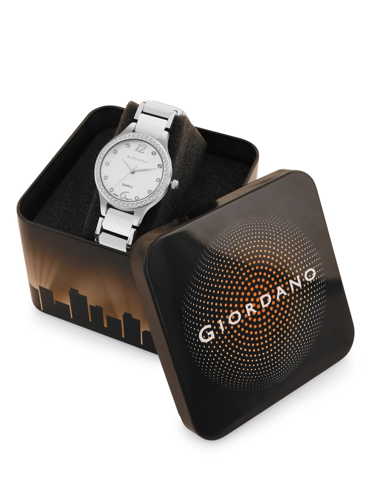 Giordano Analog Watch for Women, Diamond-Set with Metal Strap Ladies Water Resistant Wrist Watch for Female | GZ-60065-11 - Image 6