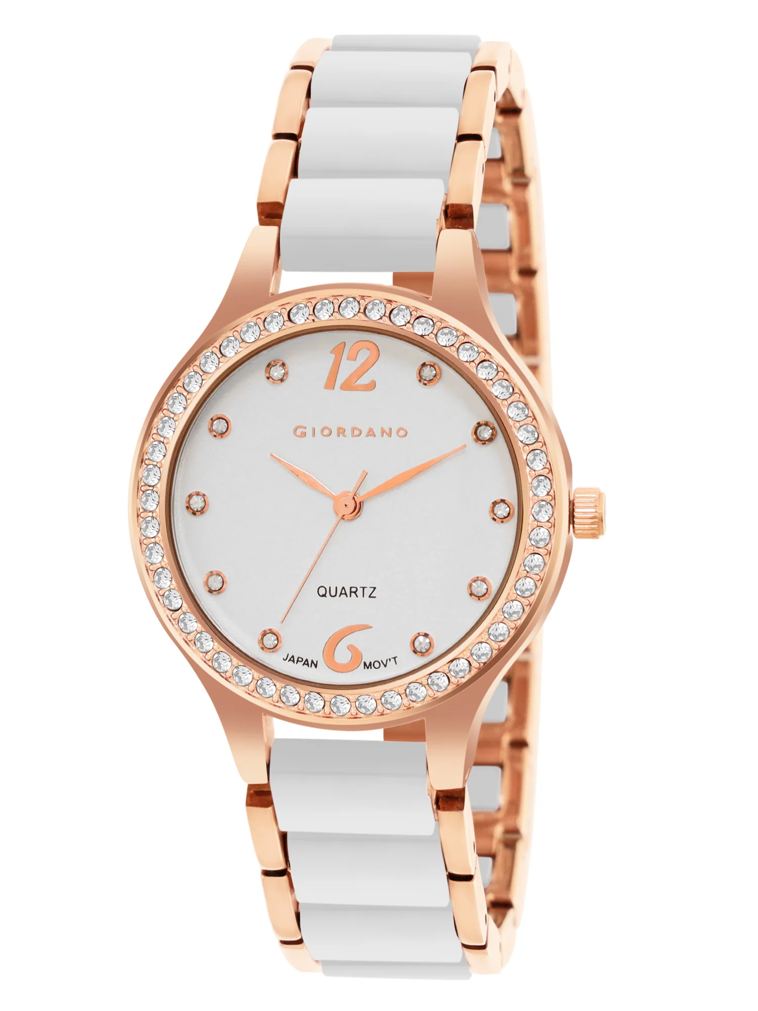 Giordano Analog Watch for Women, Diamond-Set with Metal Strap Ladies Water Resistant Wrist Watch for Female | GZ-60065-33 - Image 2