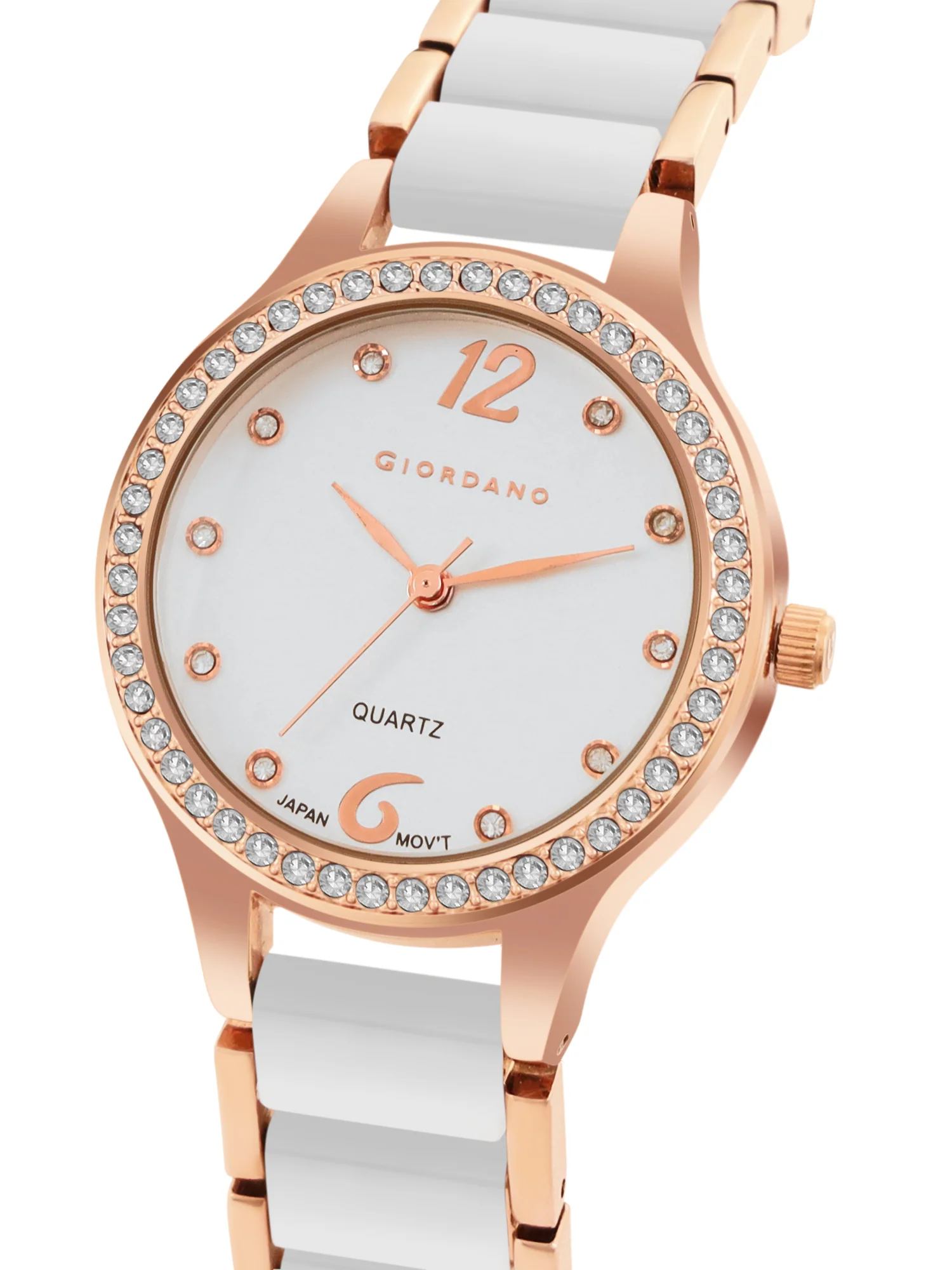 Giordano Analog Watch for Women, Diamond-Set with Metal Strap Ladies Water Resistant Wrist Watch for Female | GZ-60065-33 - Image 5