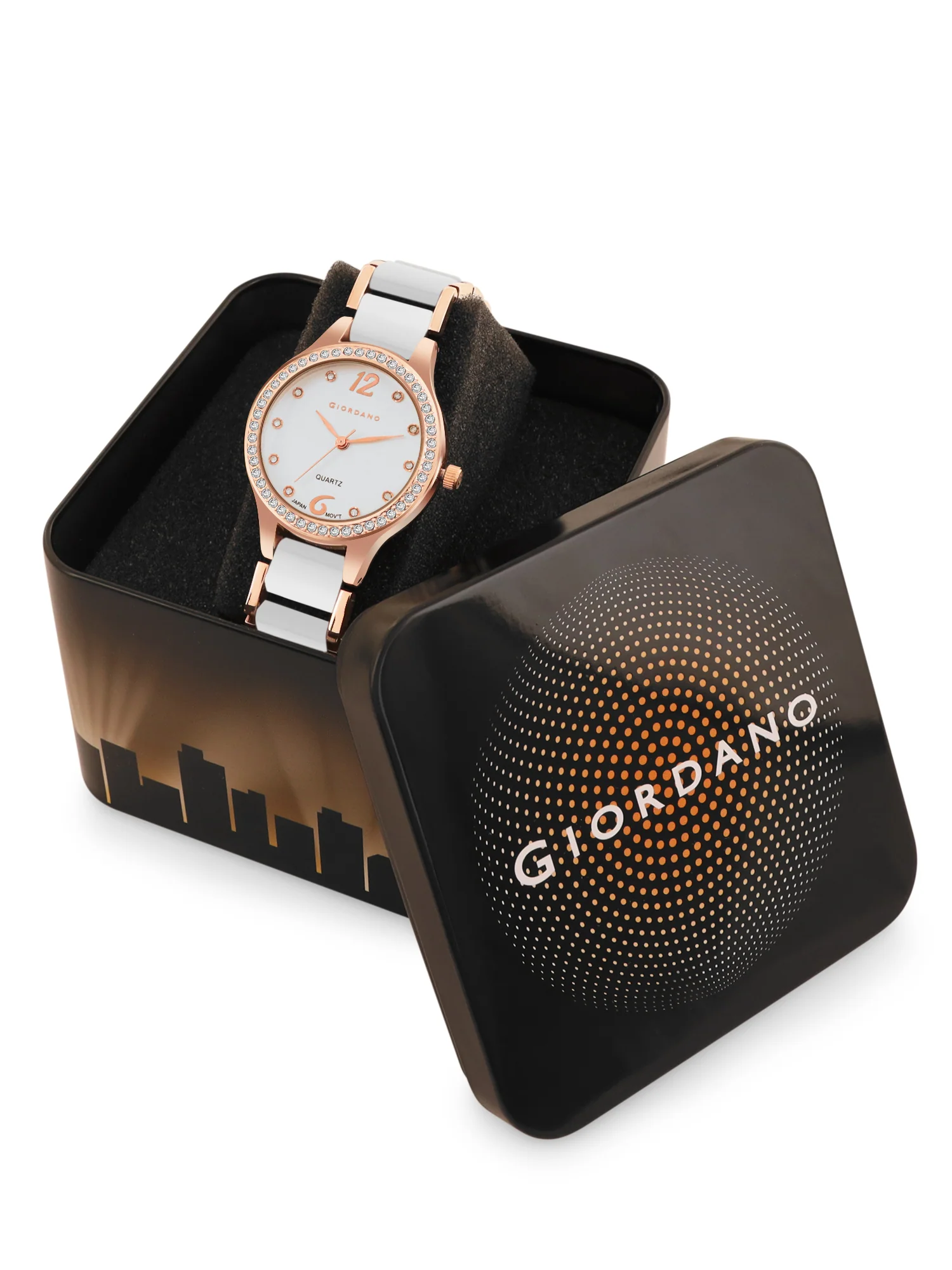Giordano Analog Watch for Women, Diamond-Set with Metal Strap Ladies Water Resistant Wrist Watch for Female | GZ-60065-33 - Image 6