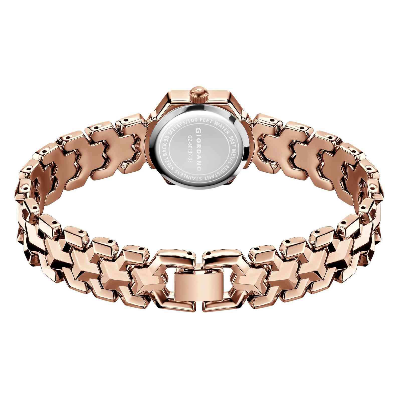 Giordano Analog Watch for Women – Hexagon Dial with Crystal Accents, Stainless Steel Bracelet, Elegant Wristwatch - GZ-60137-33 - Image 10