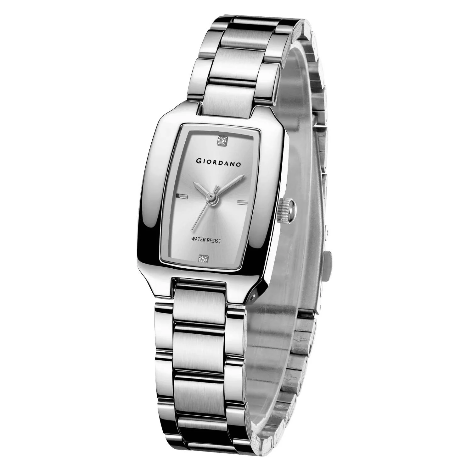 Giordano Analog Watch for Women – Rectangular Dial, Stainless Steel Strap, Crystal Accent Markers, Elegant Wristwatch - GZ-60140-11 - Image 5