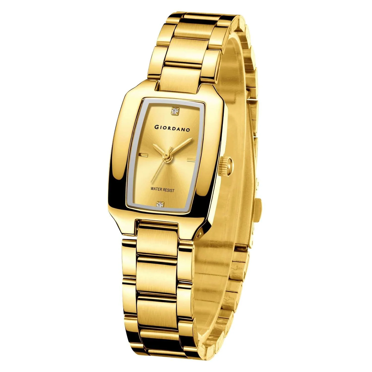 Giordano Analog Watch for Women – Rectangular Dial, Stainless Steel Strap, Crystal Accent Markers, Elegant Wristwatch - GZ-60140-22 - Image 5
