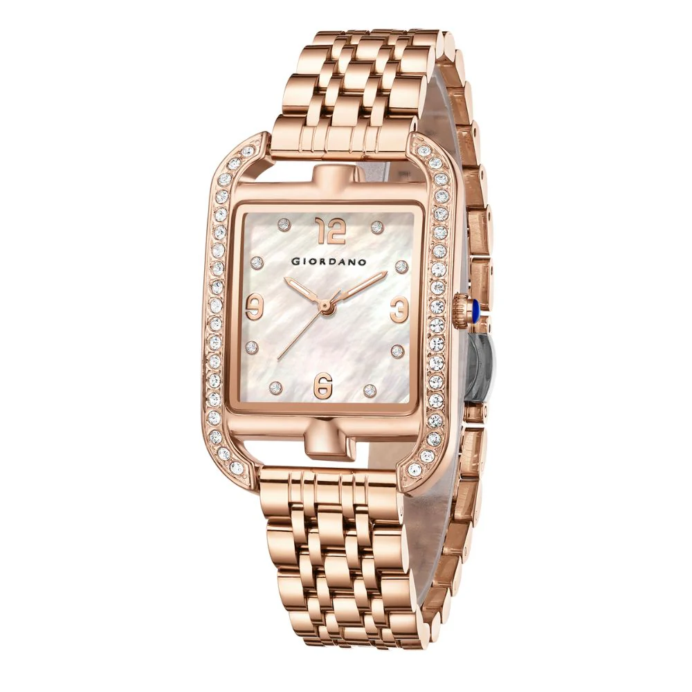 Giordano Analog Watch for Women– Stylish Dial with Crystal Accents, Metal Strap, Quartz Movement – Elegant Accessory for Special Occasions | GZ-60108-22 - Image 4