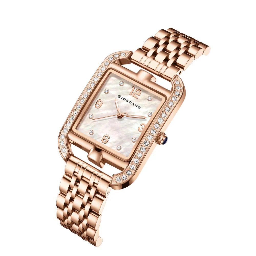 Giordano Analog Watch for Women– Stylish Dial with Crystal Accents, Metal Strap, Quartz Movement – Elegant Accessory for Special Occasions | GZ-60108-22 - Image 5
