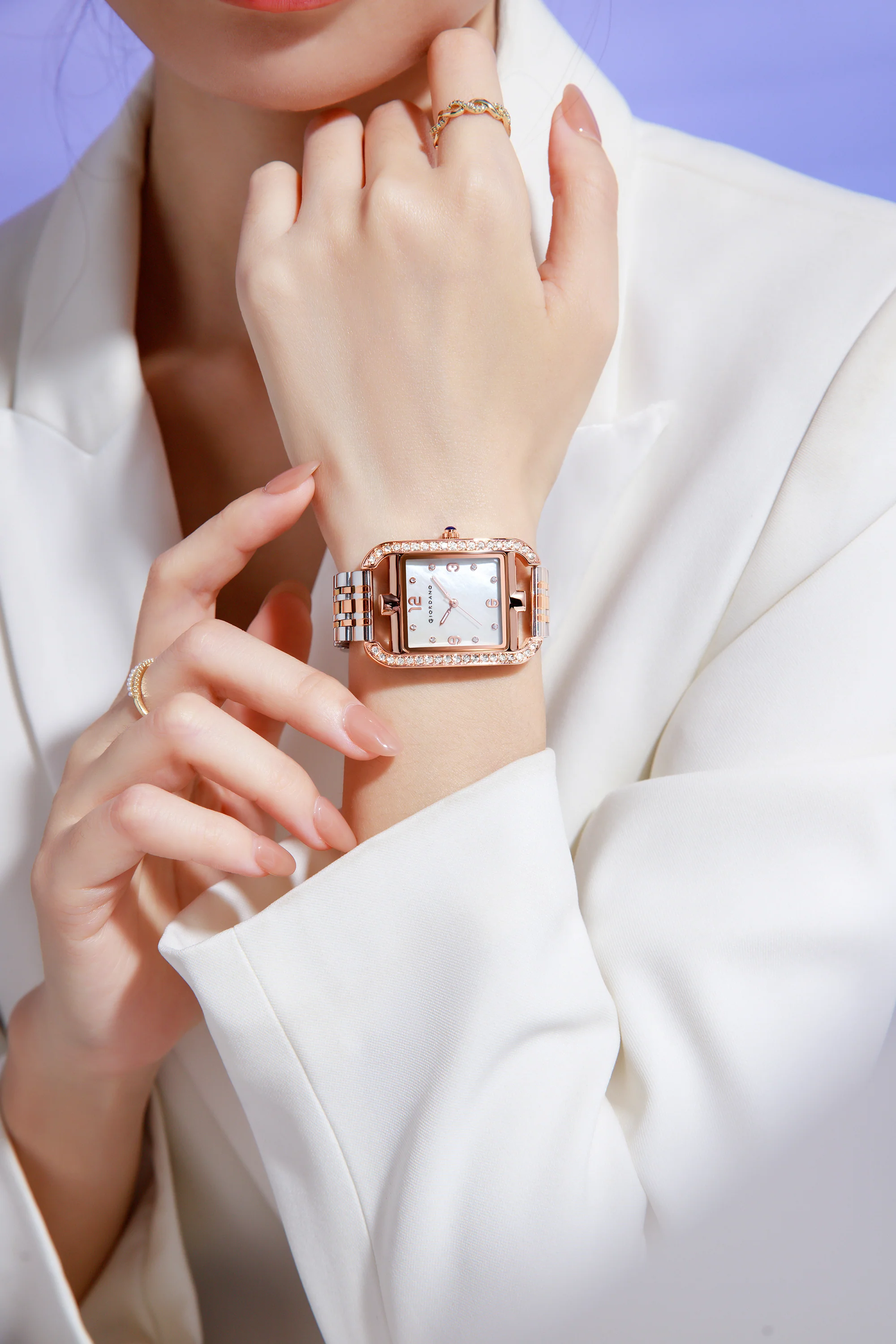 Giordano Analog Watch for Women– Stylish Dial with Crystal Accents, Metal Strap, Quartz Movement – Elegant Accessory for Special Occasions | GZ-60108-33 - Image 2