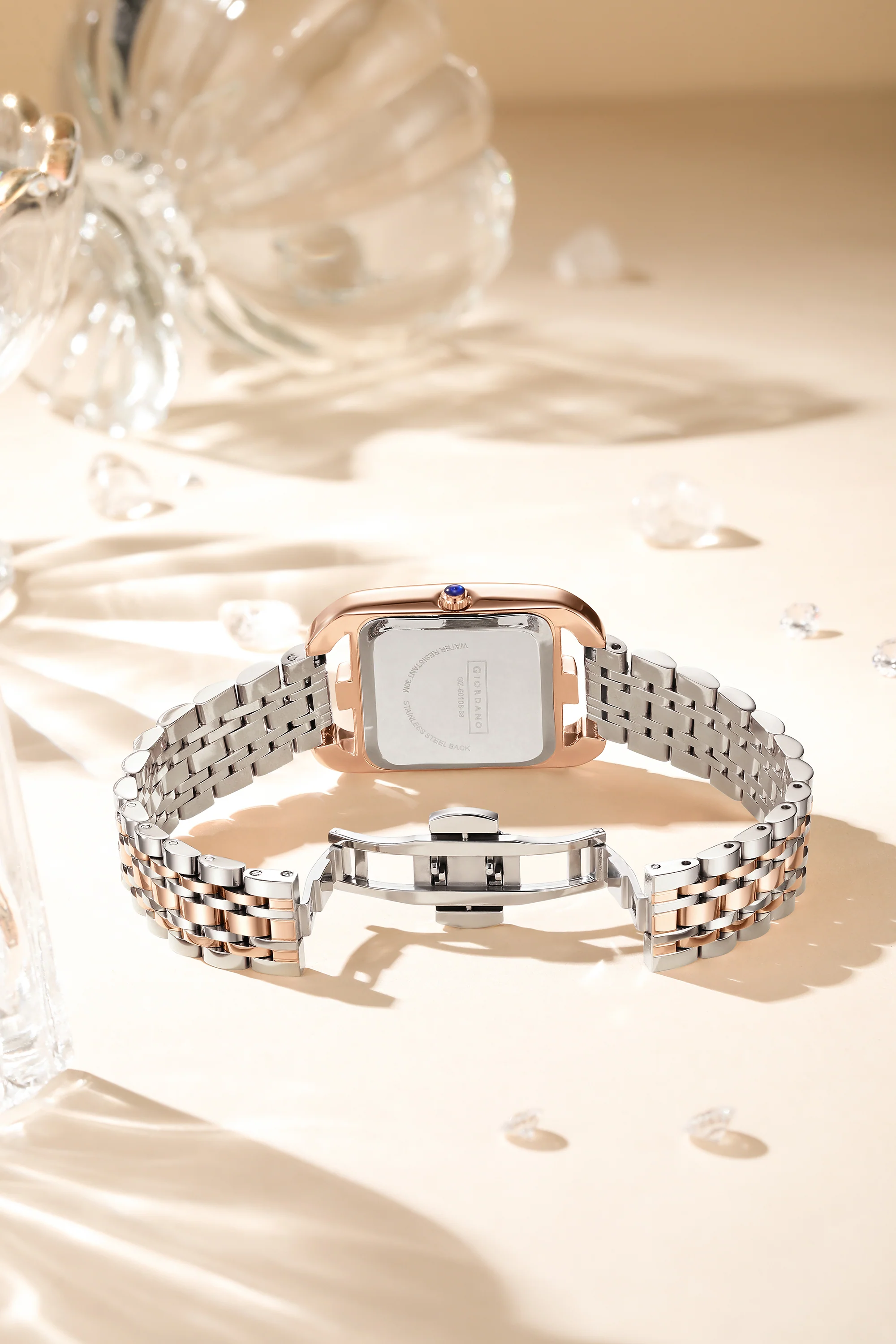 Giordano Analog Watch for Women– Stylish Dial with Crystal Accents, Metal Strap, Quartz Movement – Elegant Accessory for Special Occasions | GZ-60108-33 - Image 3