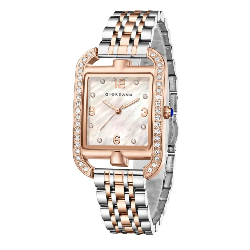 Giordano Analog Watch for Women– Stylish Dial with Crystal Accents, Metal Strap, Quartz Movement – Elegant Accessory for Special Occasions | GZ-60108-33 - Image 4