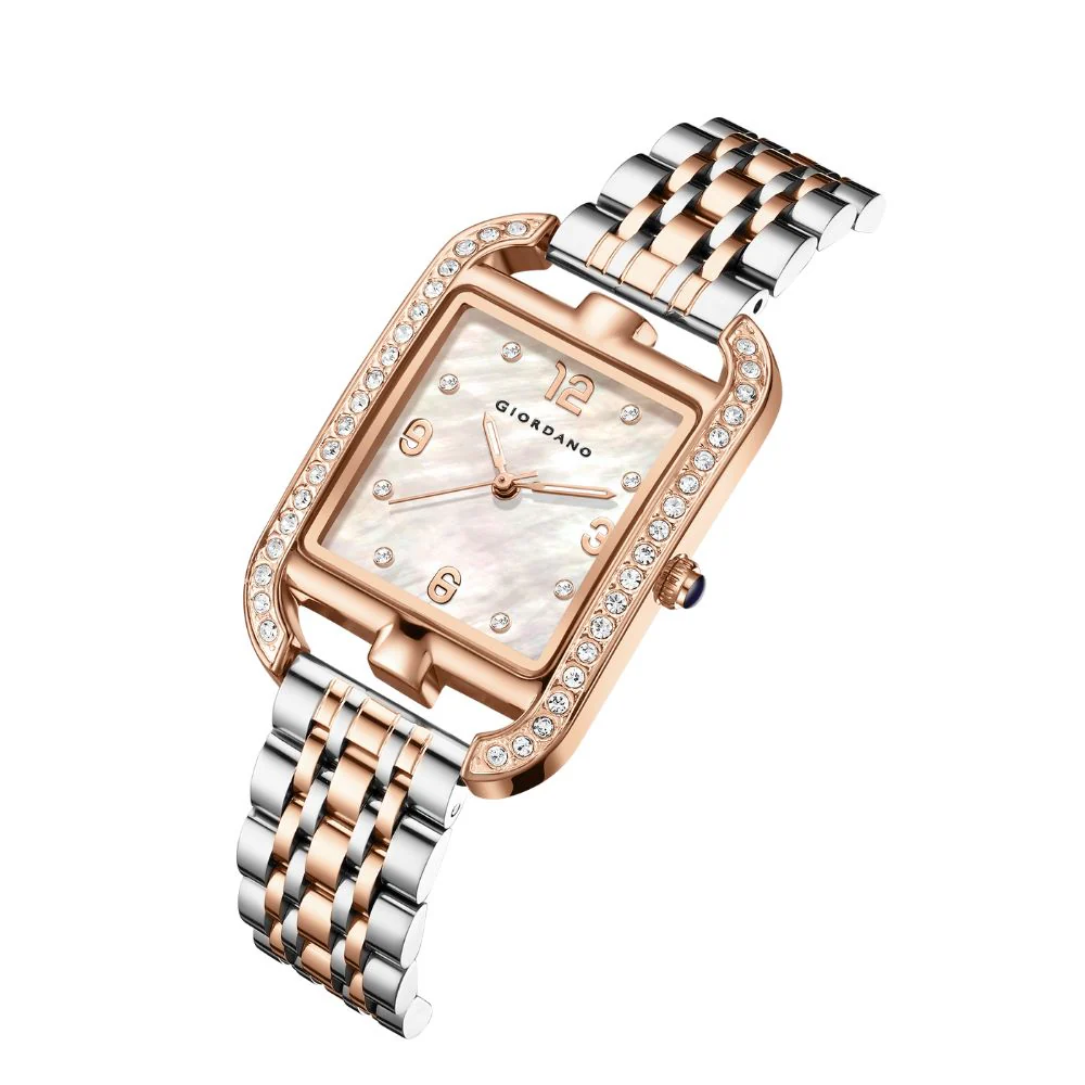 Giordano Analog Watch for Women– Stylish Dial with Crystal Accents, Metal Strap, Quartz Movement – Elegant Accessory for Special Occasions | GZ-60108-33 - Image 5