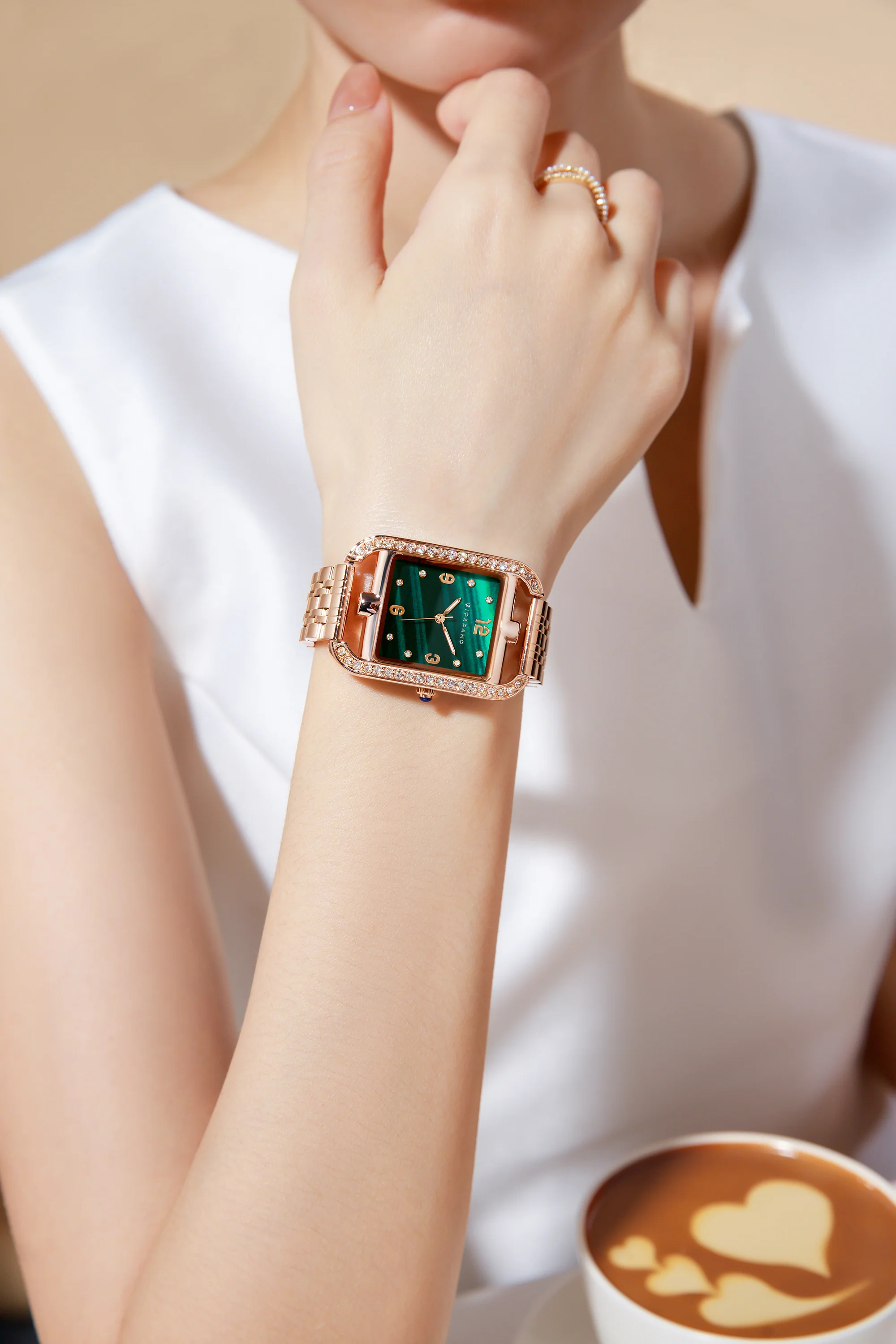 Giordano Analog Watch for Women– Stylish Dial with Crystal Accents, Metal Strap, Quartz Movement – Elegant Accessory for Special Occasions | GZ-60108-44 - Image 2