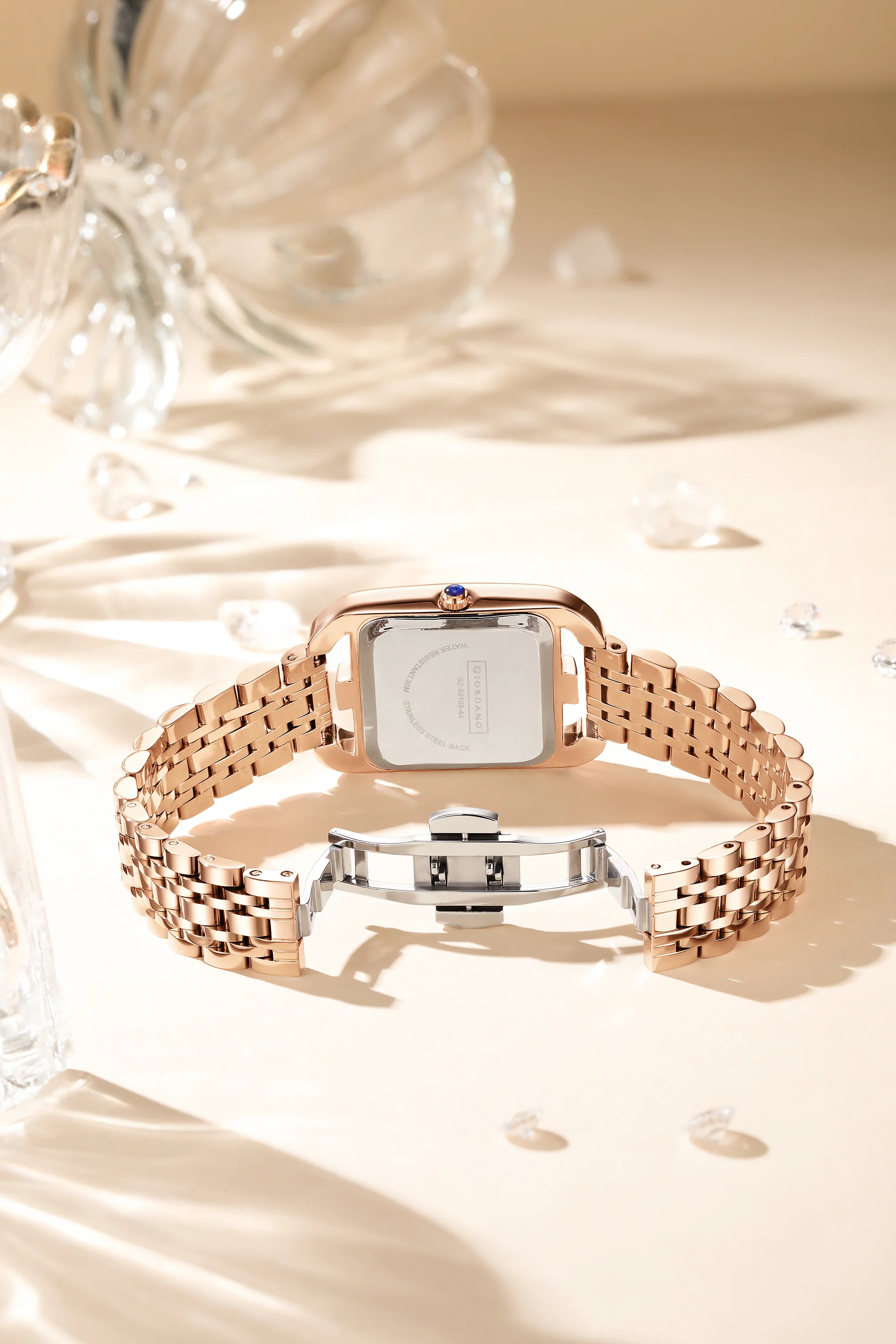 Giordano Analog Watch for Women– Stylish Dial with Crystal Accents, Metal Strap, Quartz Movement – Elegant Accessory for Special Occasions | GZ-60108-44 - Image 3