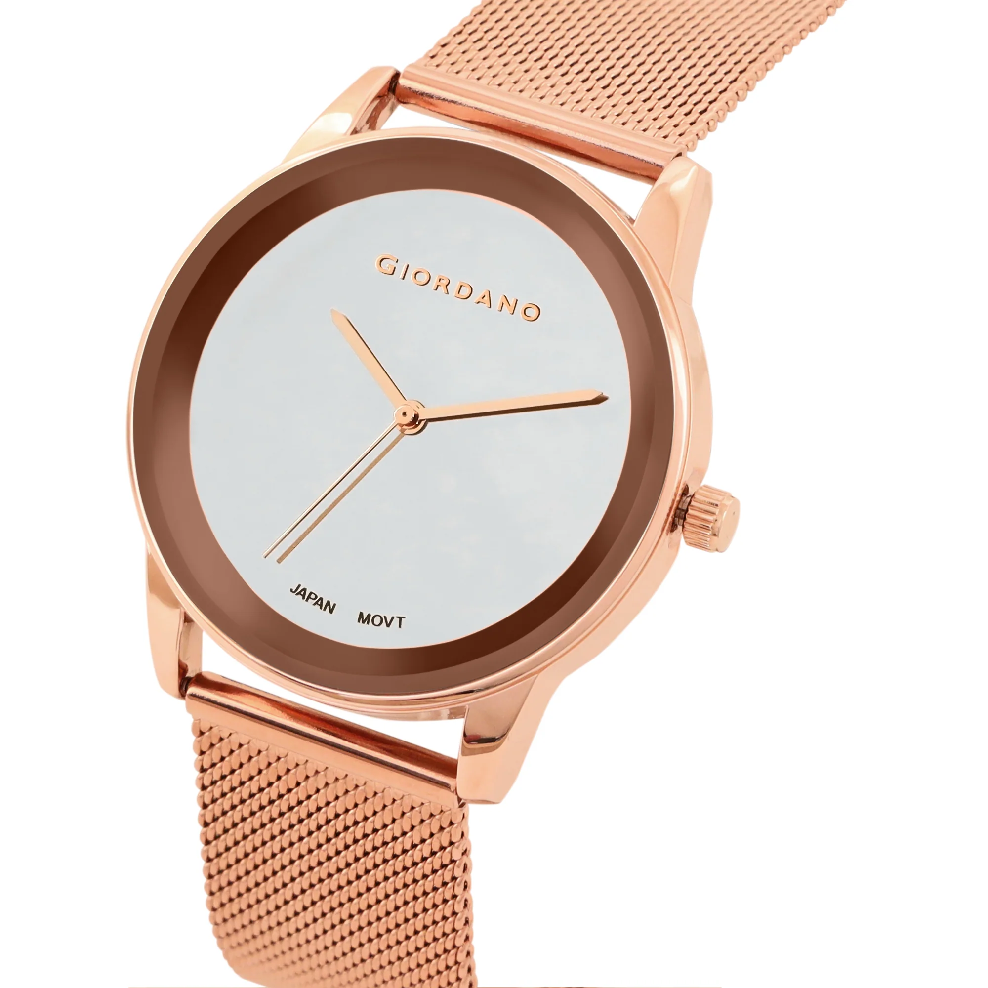 Giordano Analog Watch for Women Stylish Metal Strap| 3 Hands Mechanism with Water Resistant Wrist Watch | GZ-60026-22 - Image 3