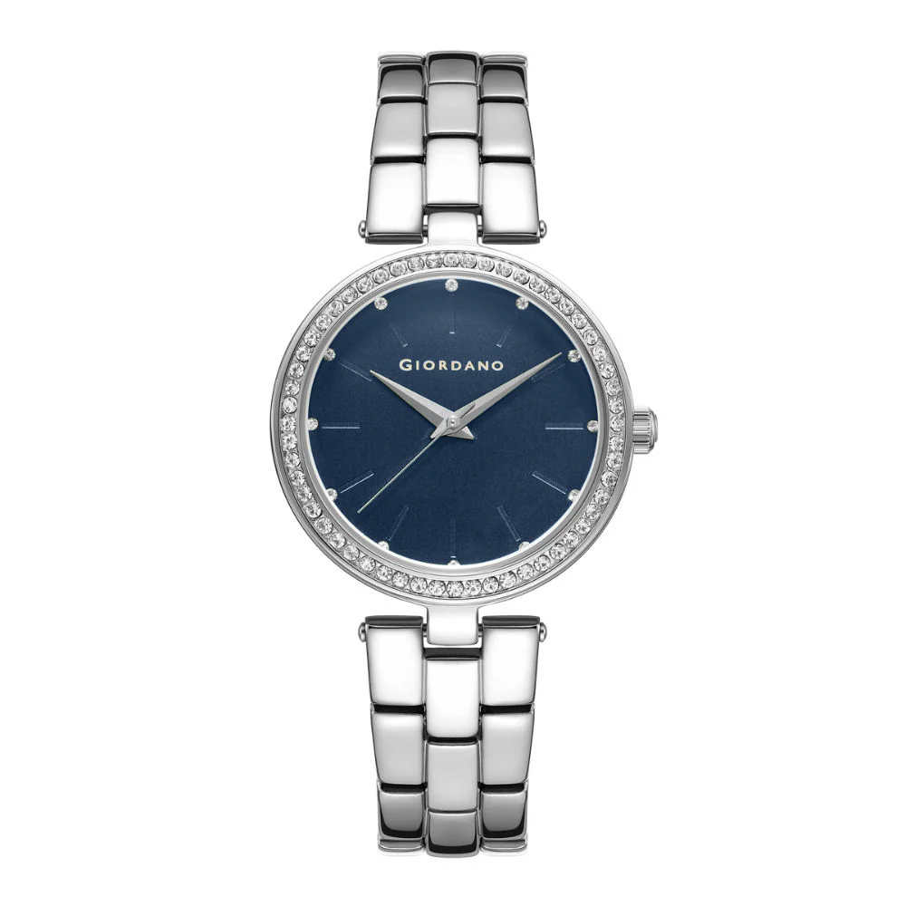 Giordano Analog Watch for Women with Diamond Studded Case and Metal Strap | A2079-44 - Image 4
