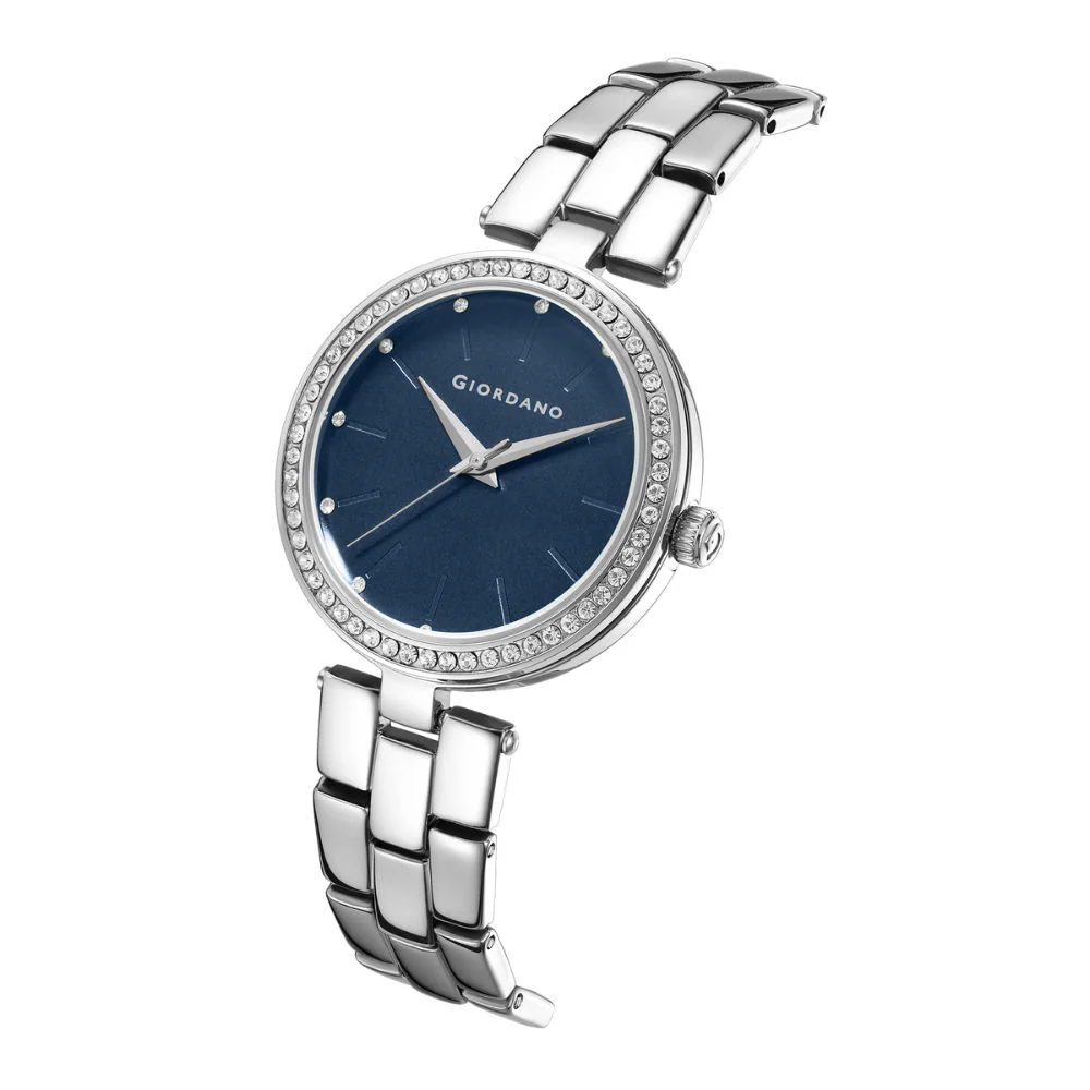 Giordano Analog Watch for Women with Diamond Studded Case and Metal Strap | A2079-44 - Image 5