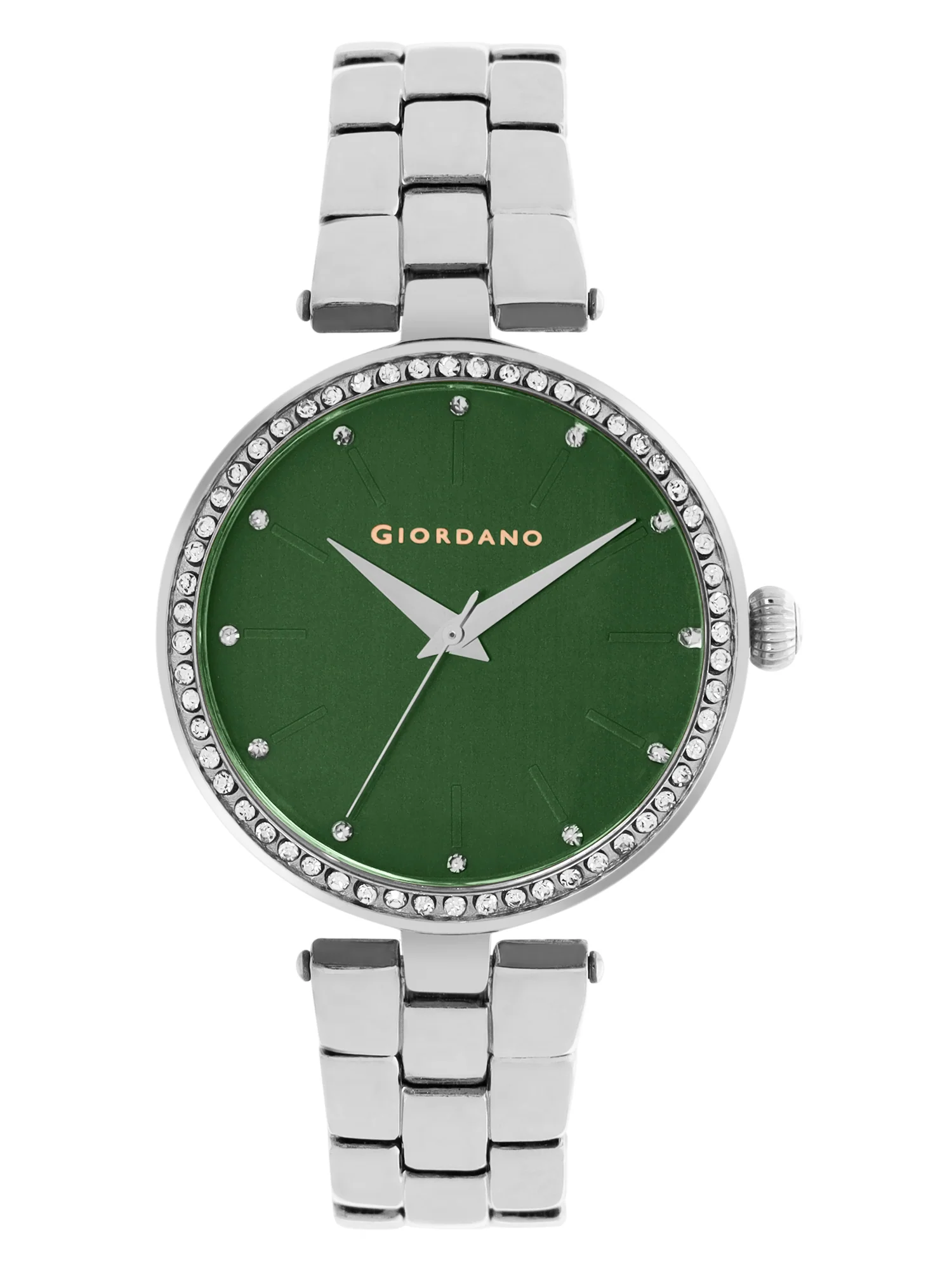 Giordano Analog Watch for Women with Diamond Studded Case and Metal Strap | A2079-55 - Image 4