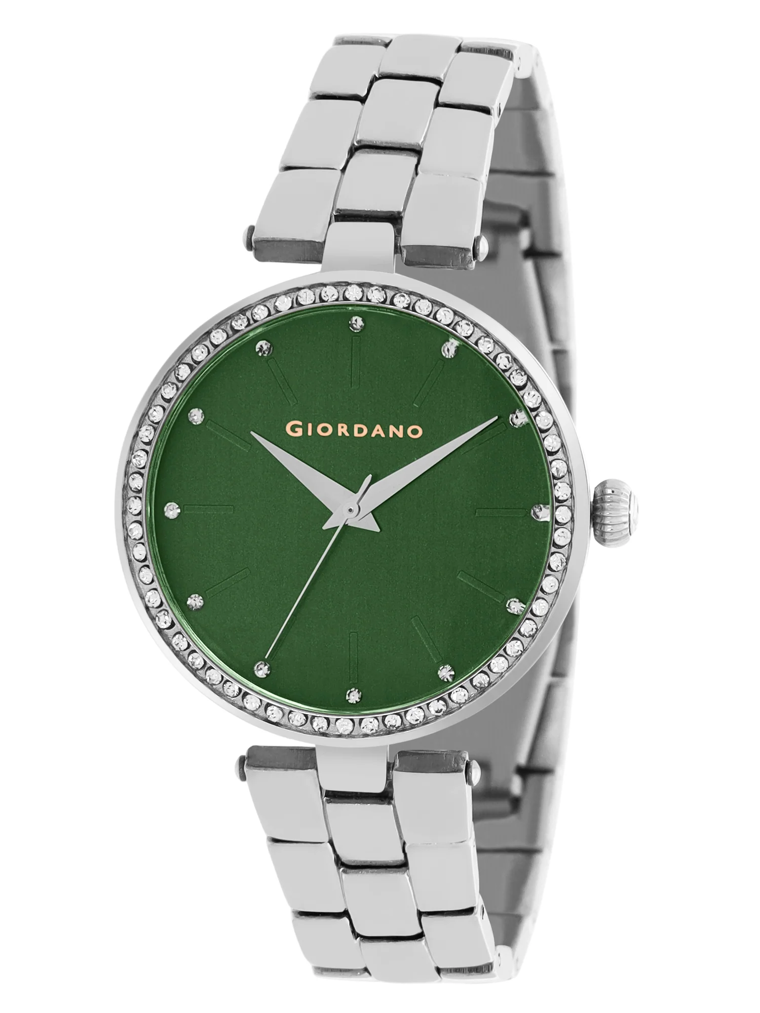 Giordano Analog Watch for Women with Diamond Studded Case and Metal Strap | A2079-55 - Image 5