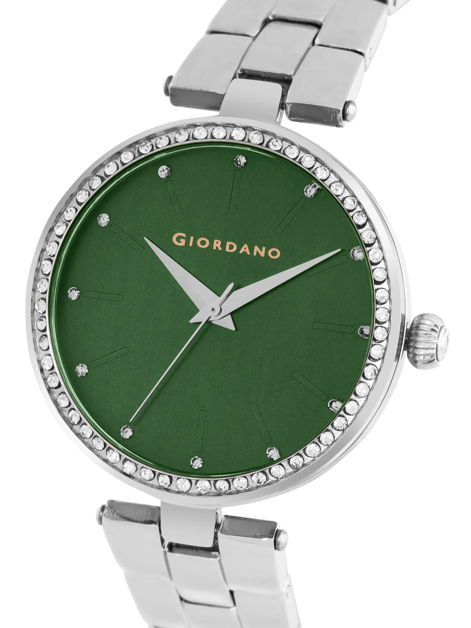 Giordano Analog Watch for Women with Diamond Studded Case and Metal Strap | A2079-55 - Image 6